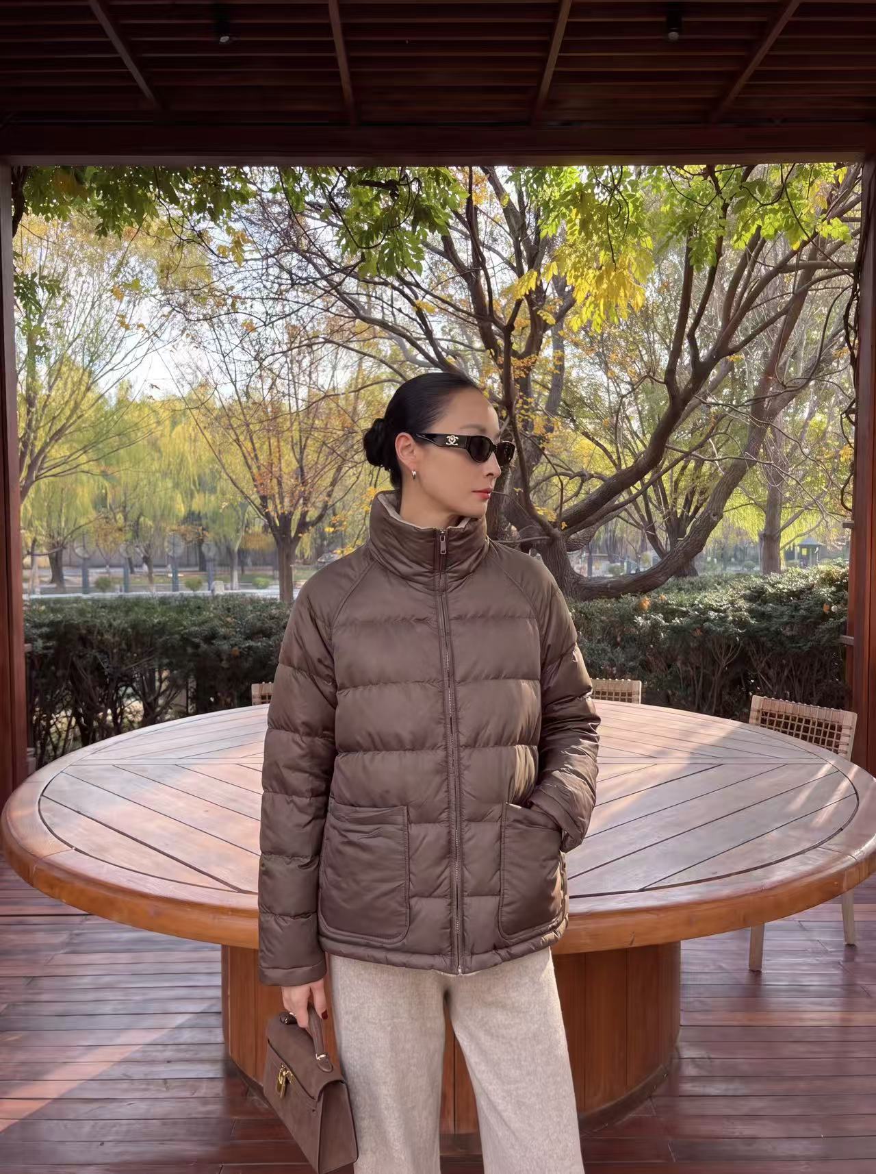 Brun 26fw cashmere reversible down jacket