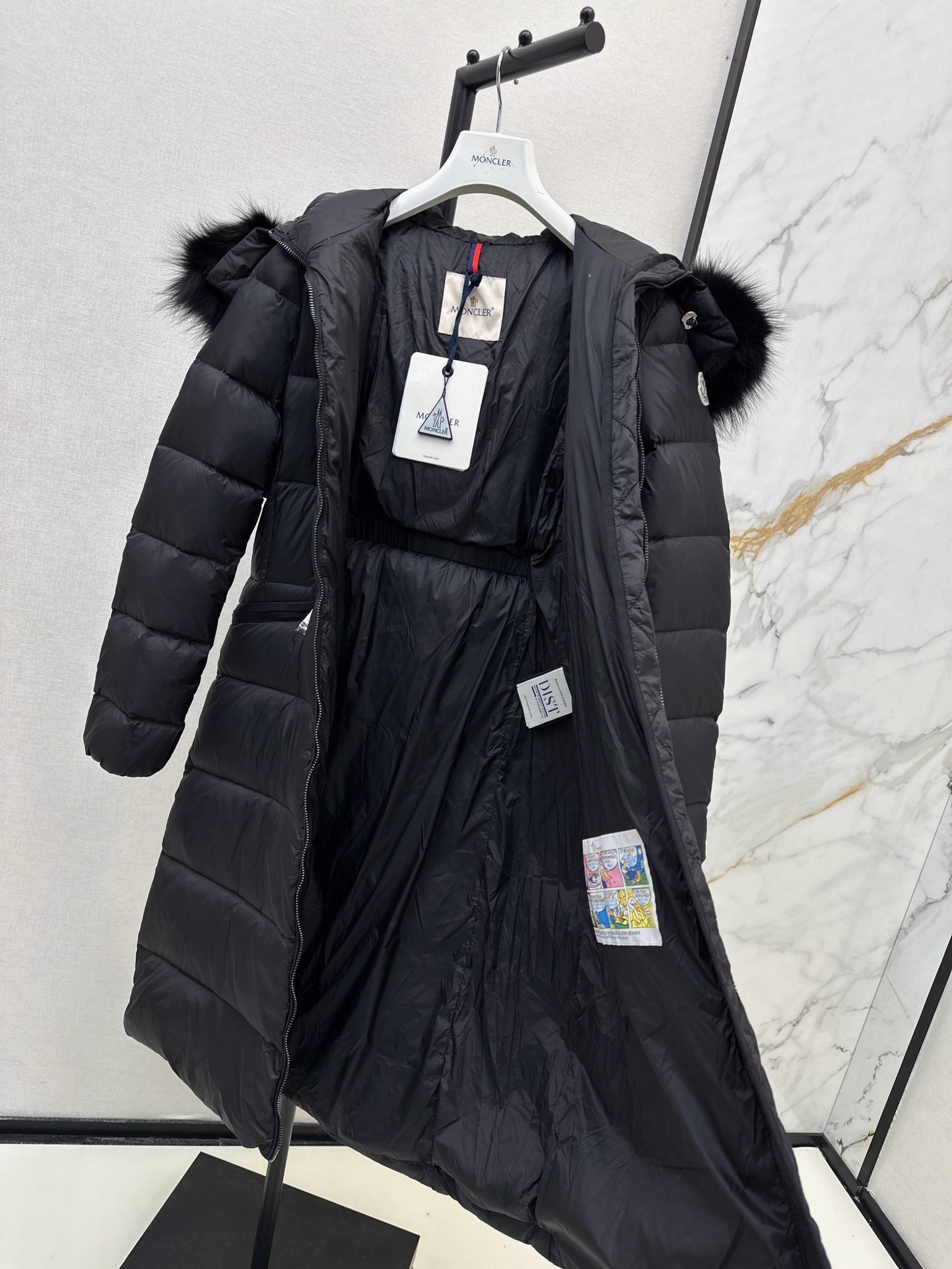 Monc 26fw fur-trim belted down jacket
