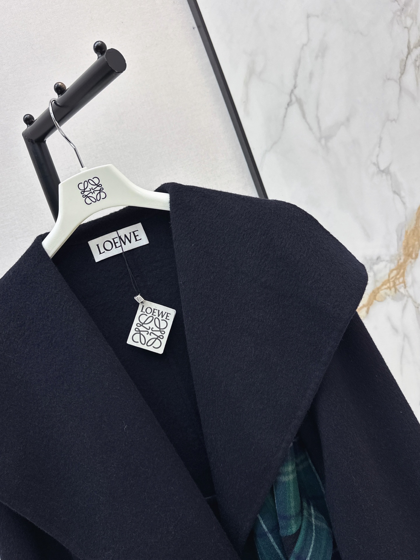 Loe 26fw check contract wool overcoats