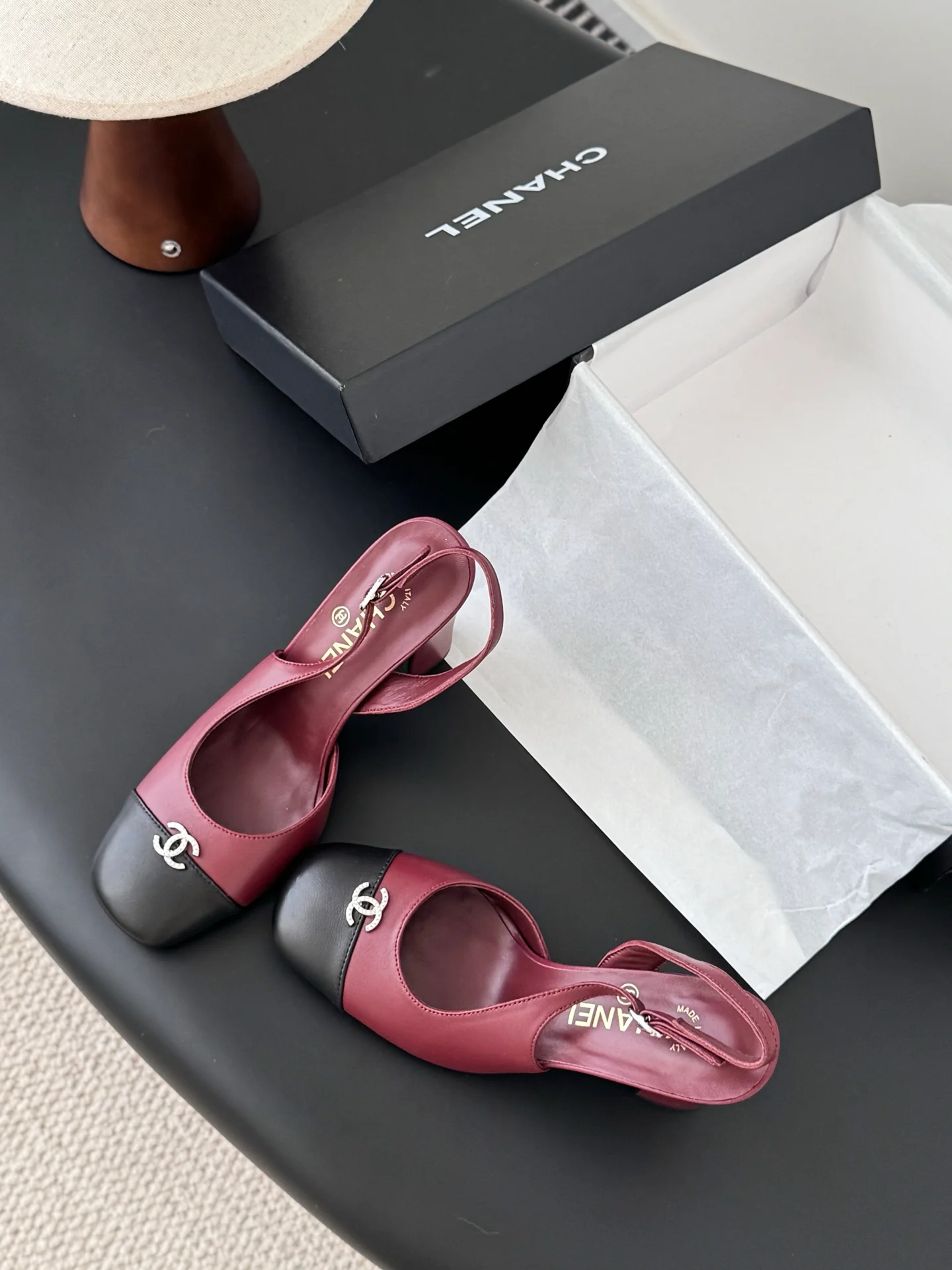 Chan 25fw slingback mary jane chunky heels