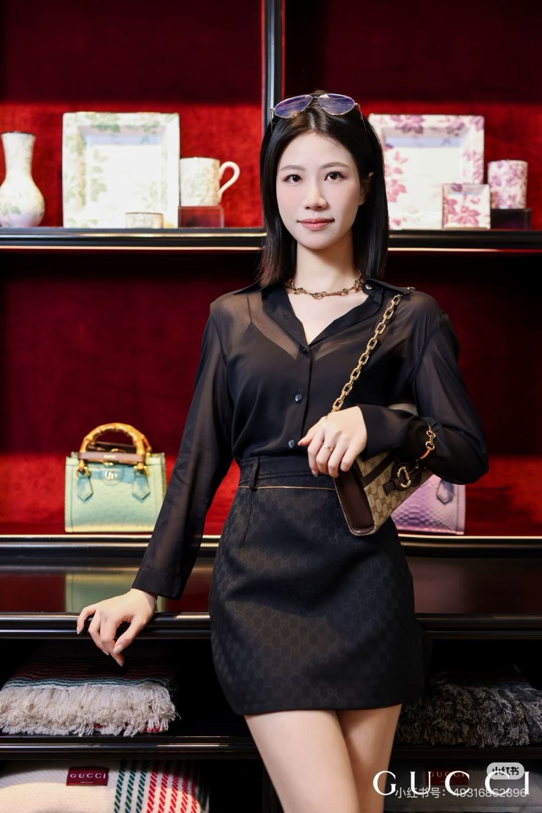 Guc 26fw jacquard a-line skirt
