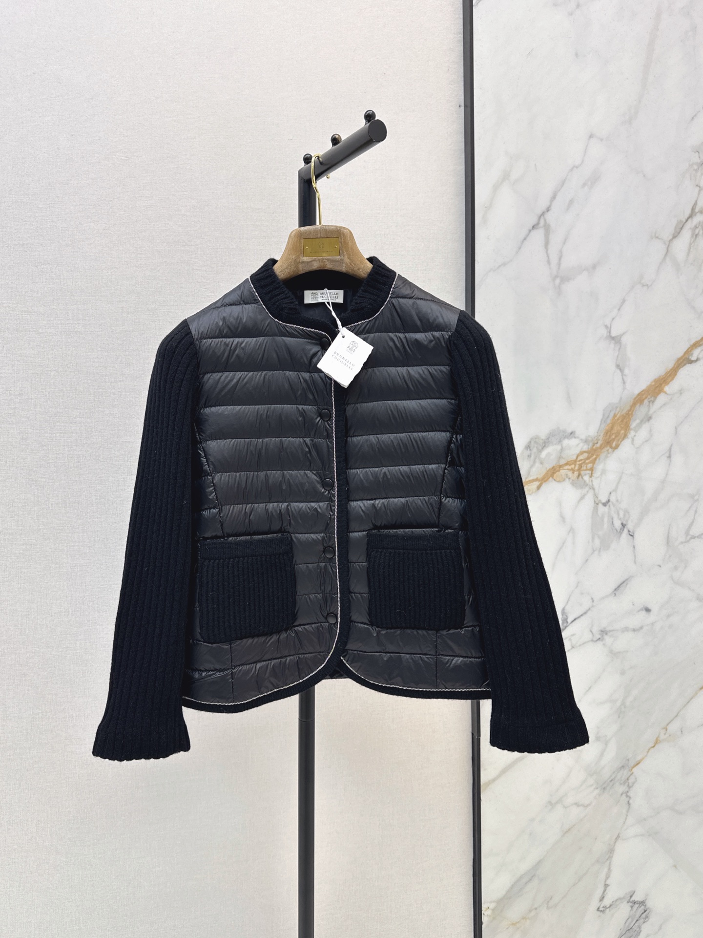 Brun 26fw wool knit contract down jacket