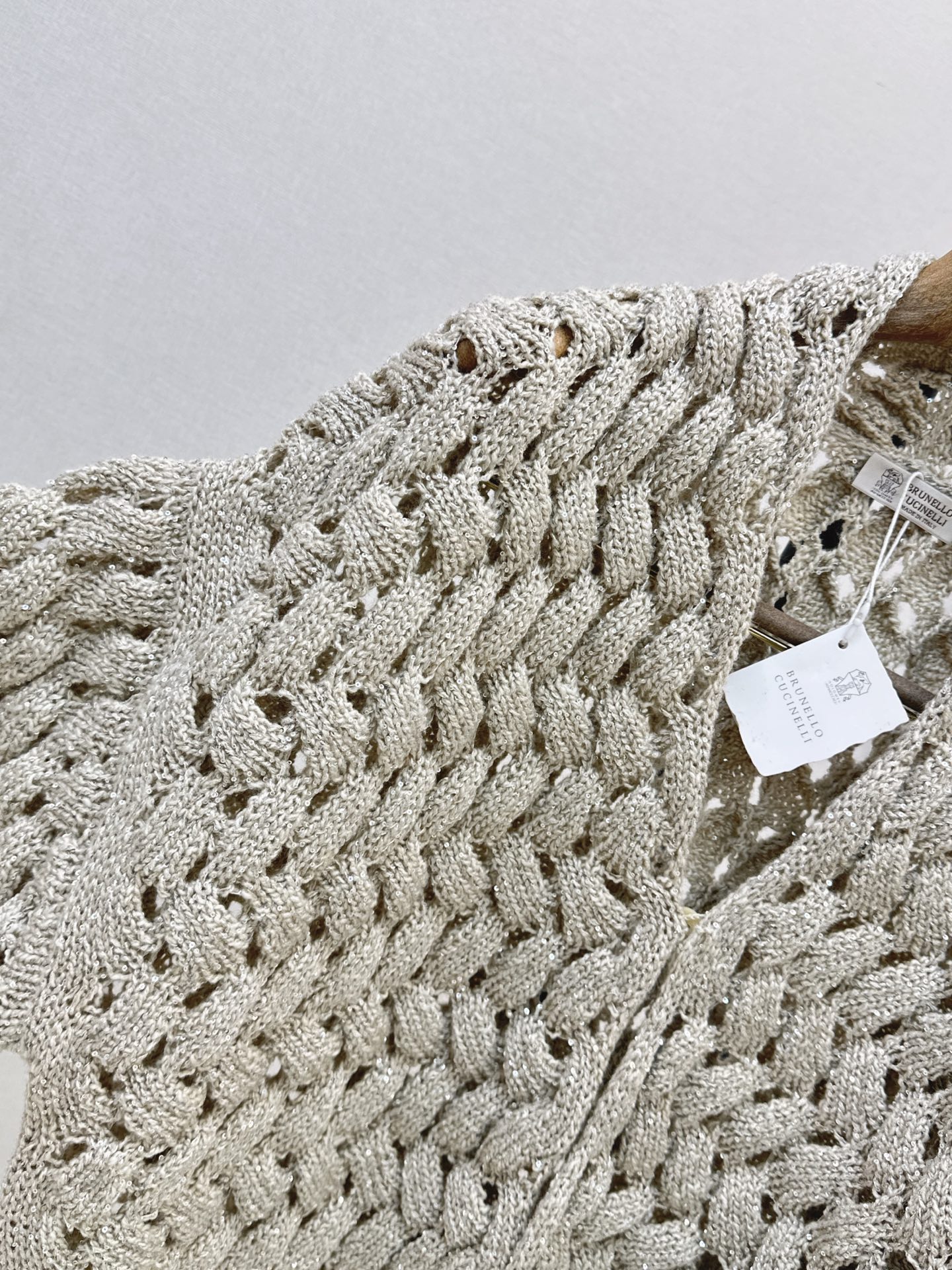 Brun 26fw hollow knit cardigan