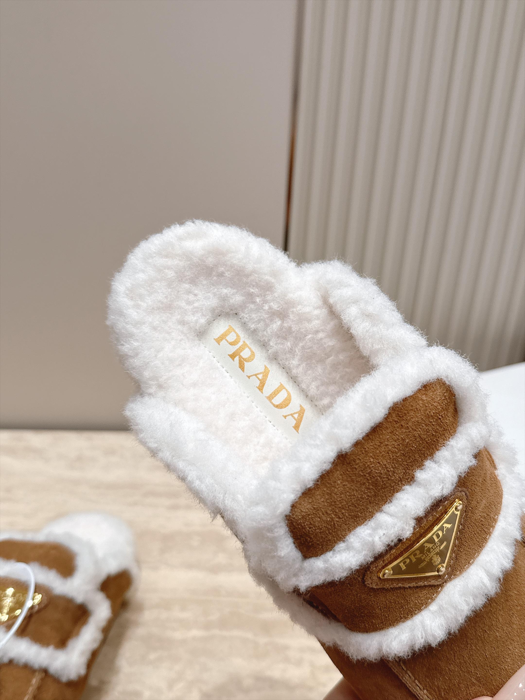 Pra hearling-Trim Suede Mule Loafers