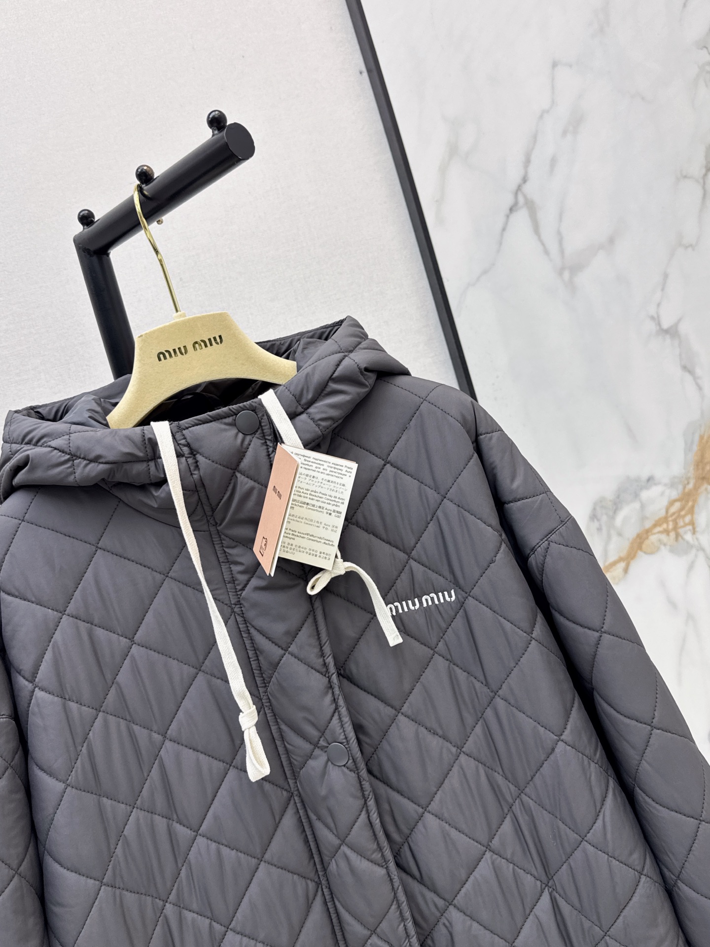 Miu 26fw hooded padded jacket