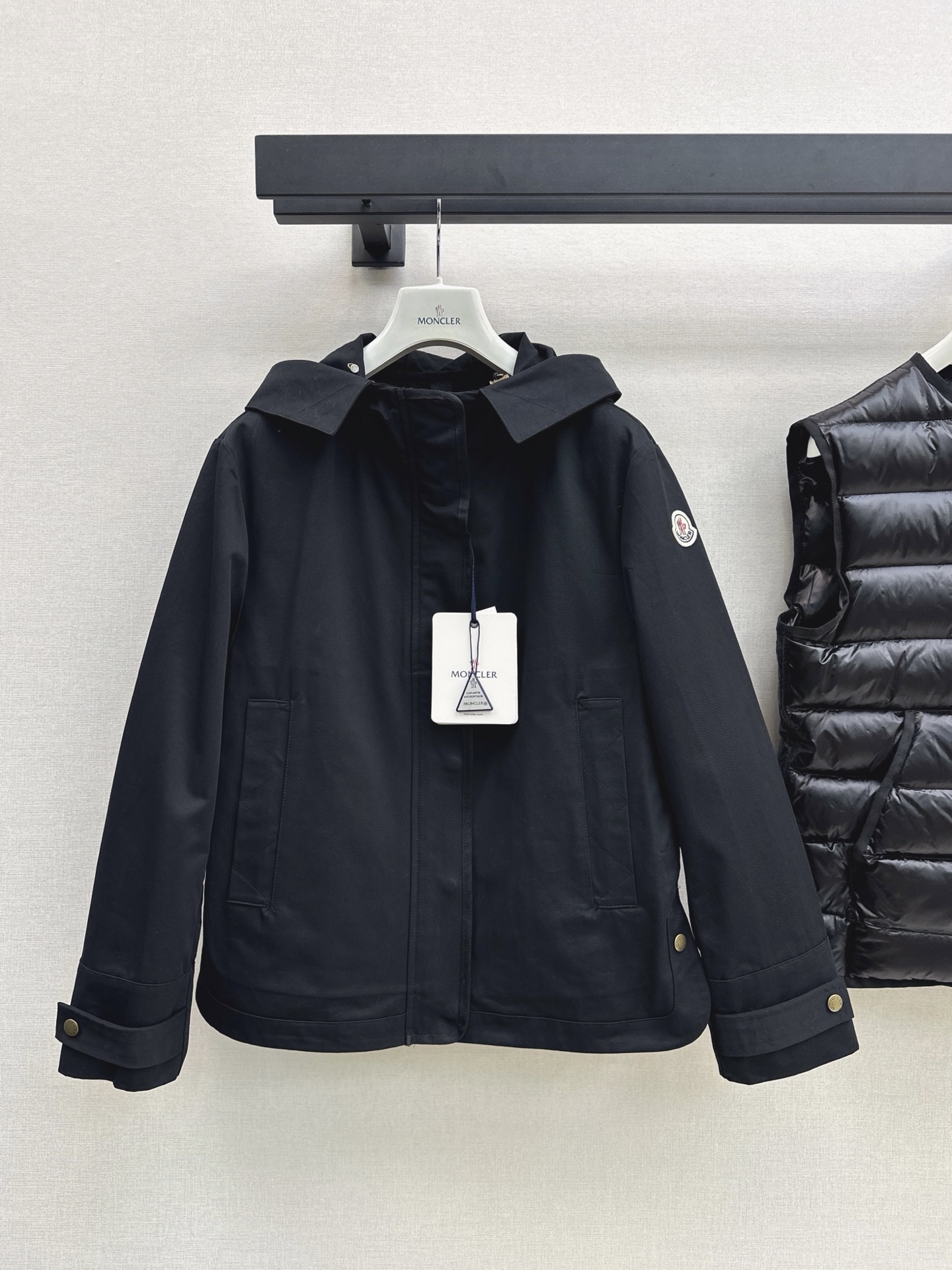 Monc 26fw down vest hooded trench coats sets