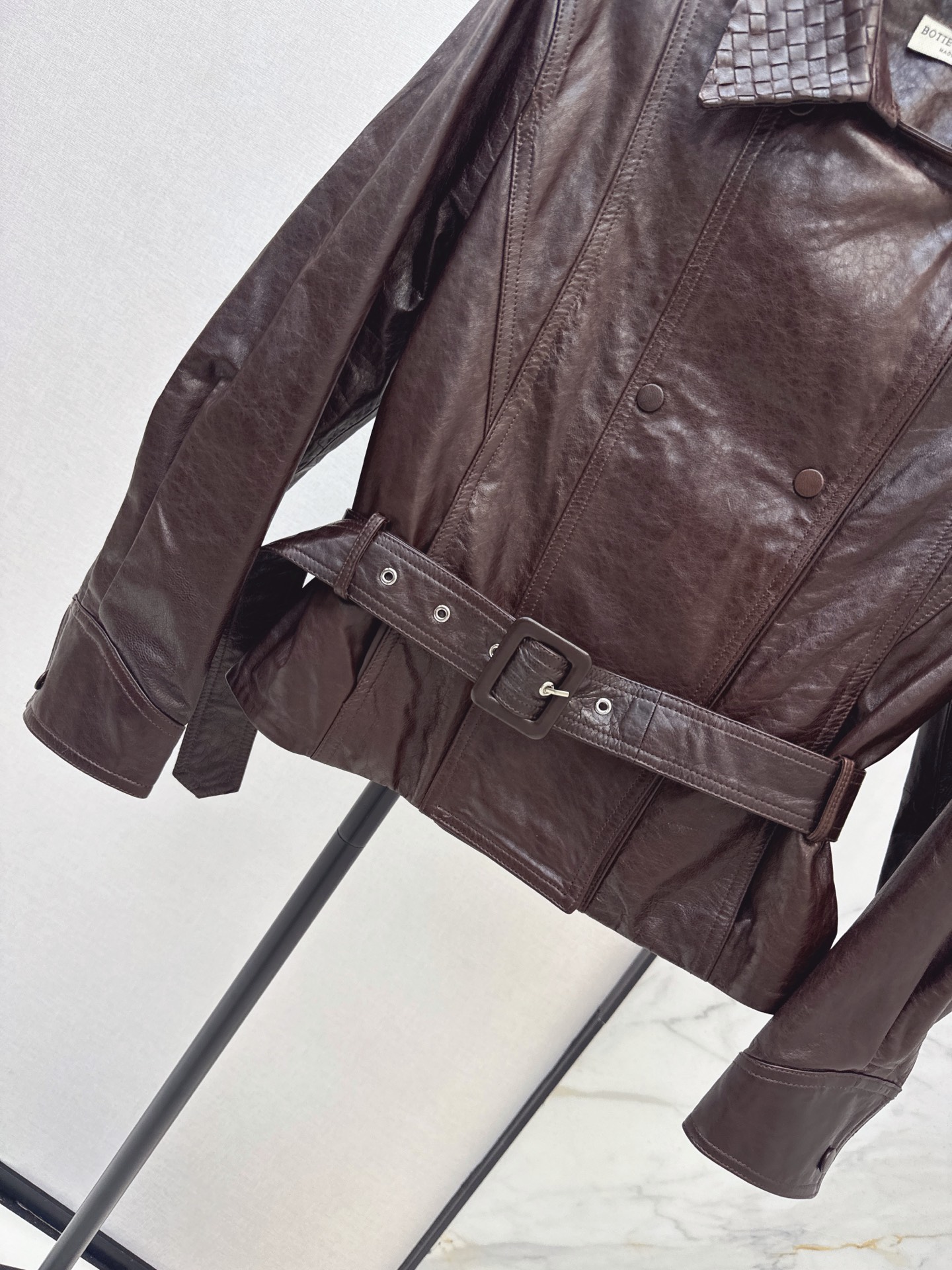 Bott 26fw belted leather jacket