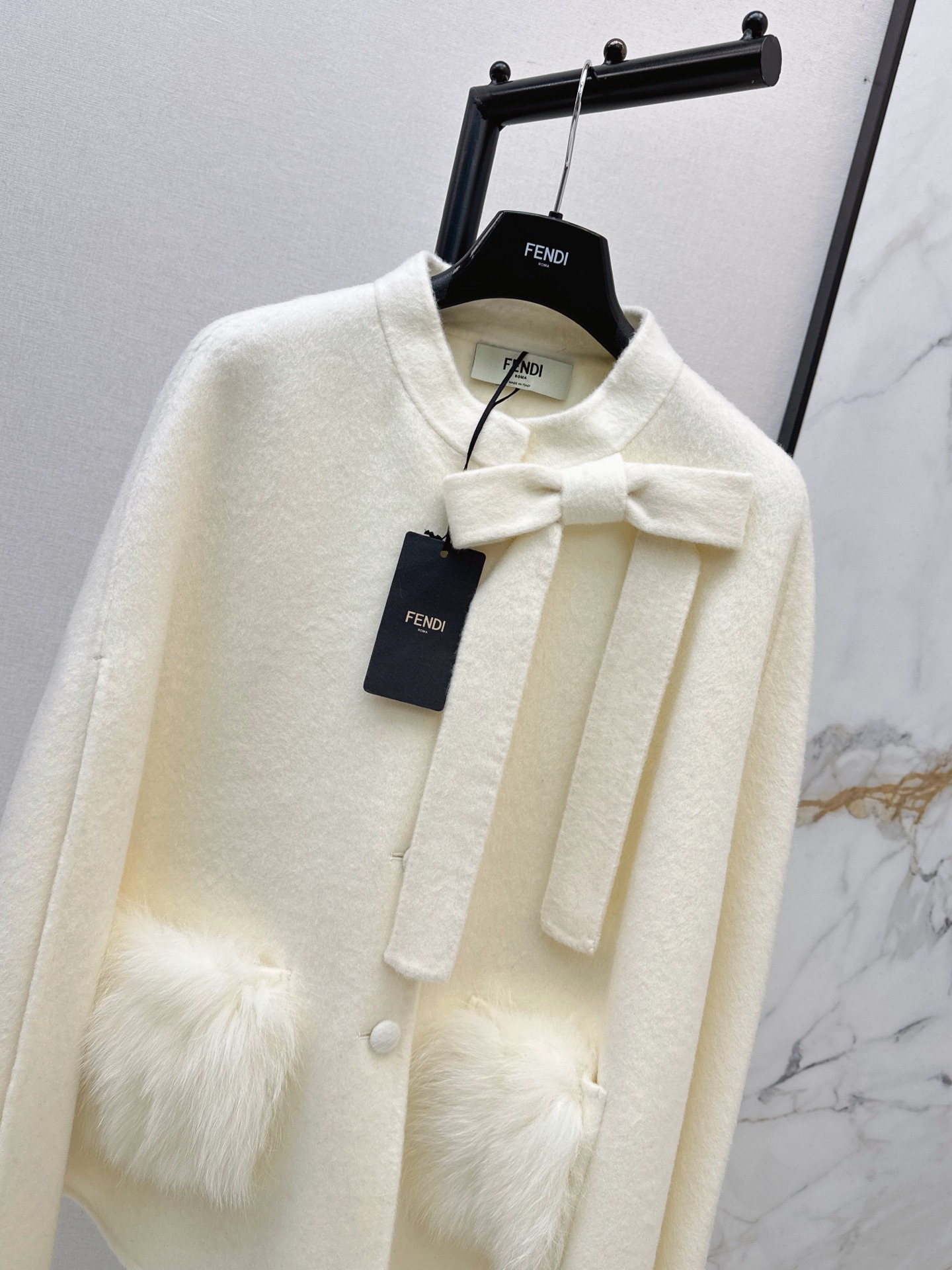 Fen 26fw woolen cape jacket