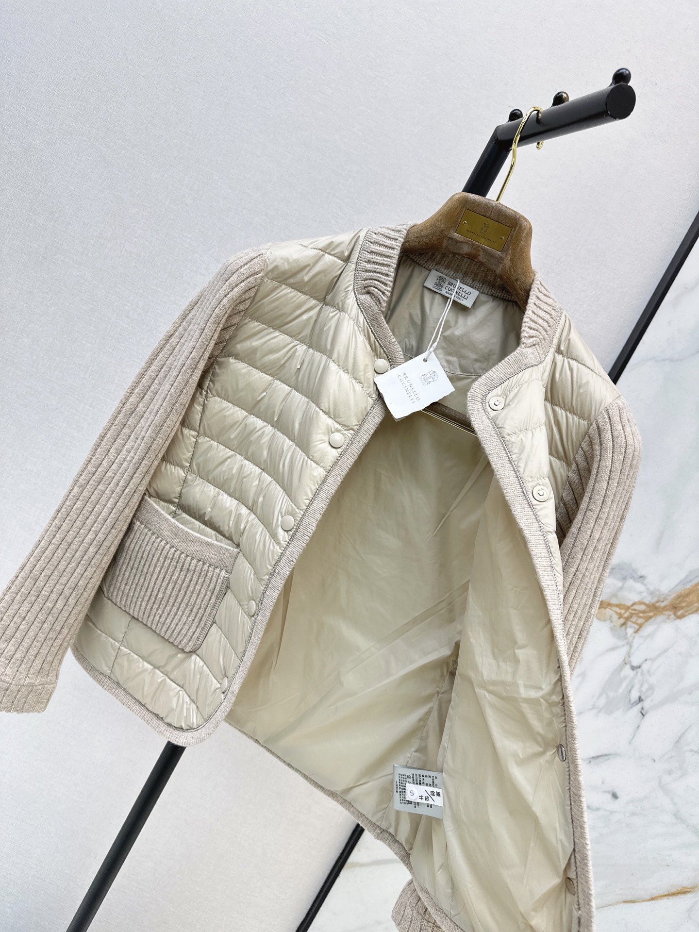 Brun 26fw wool knit contract down jacket