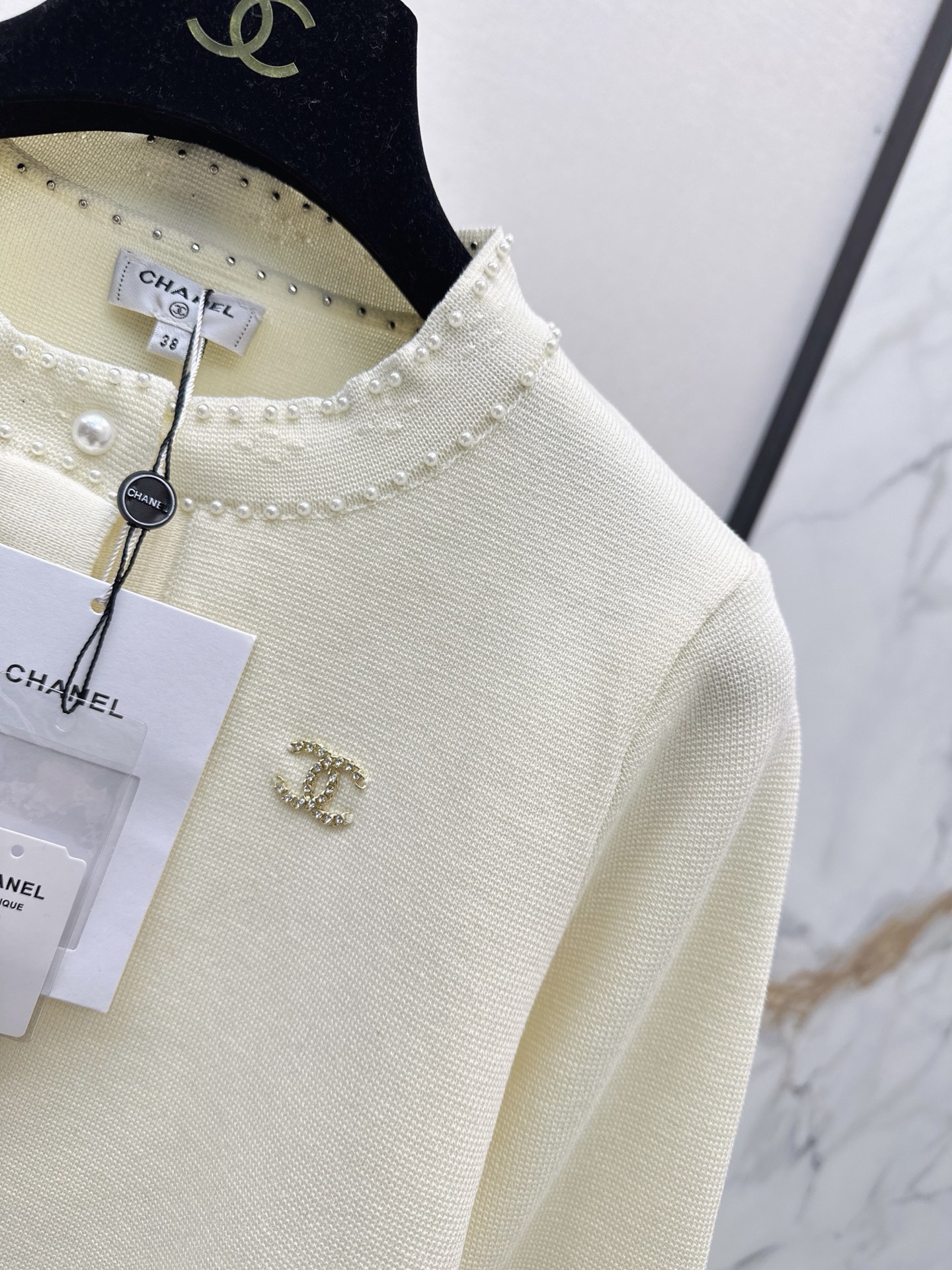 Chan 26fw beading knit cardigan