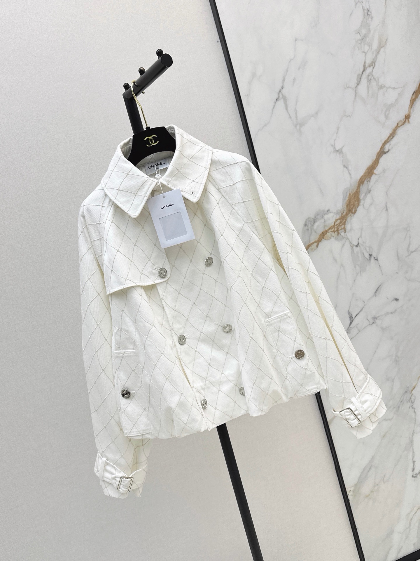 Chan 26fw denim cropped trench coats