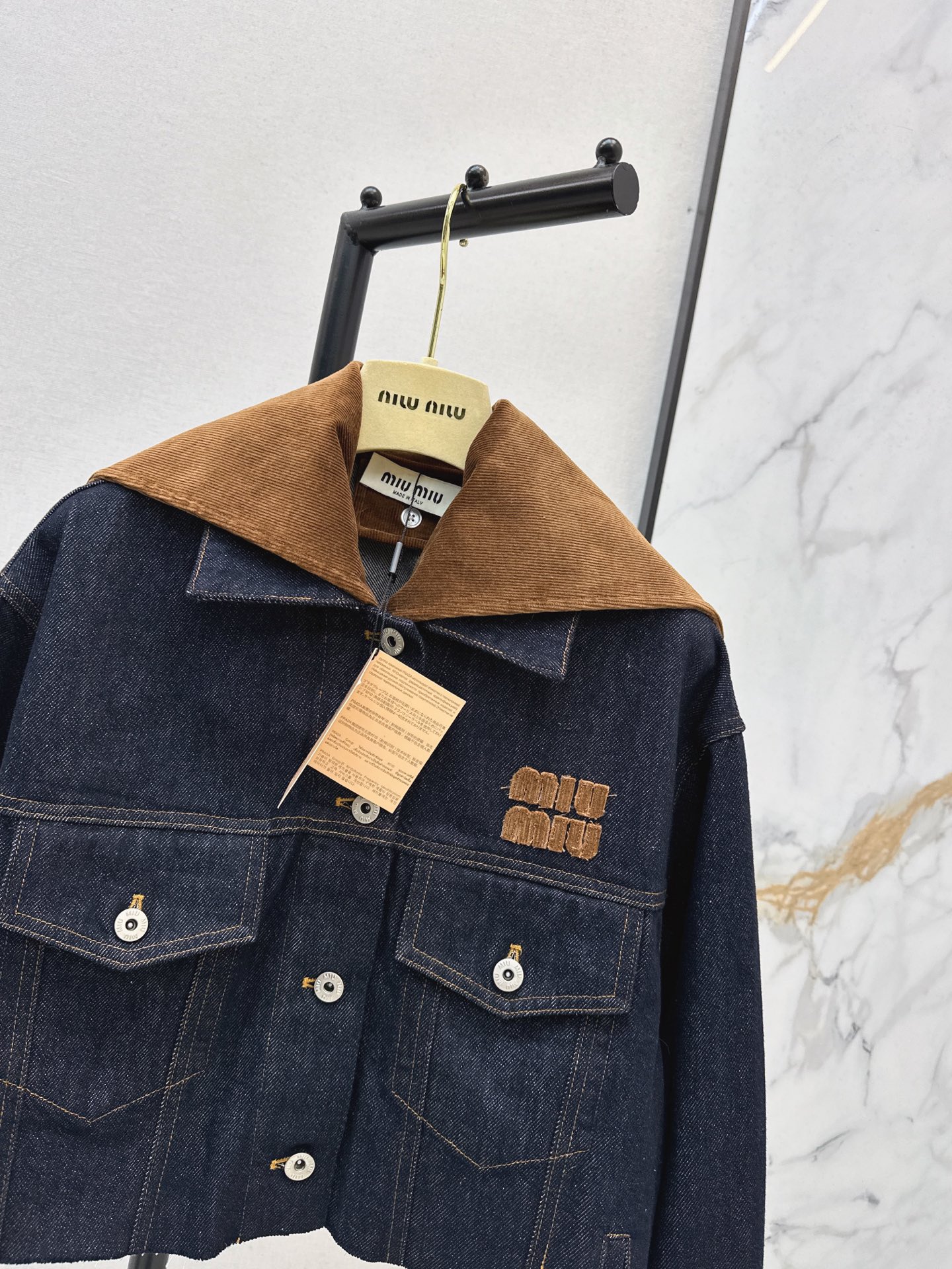 Miu 26fw cropped denim jacket