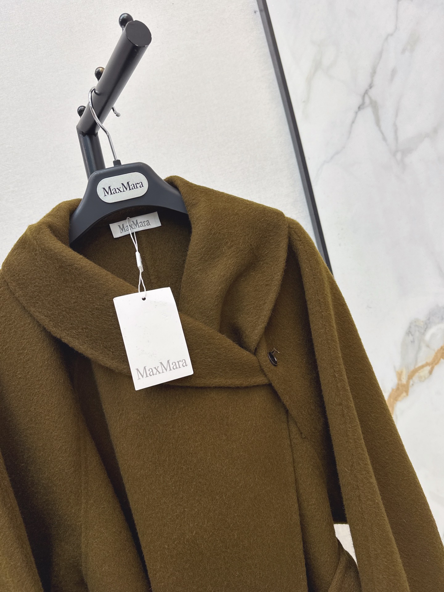 Max 26fw woolen belted overcoats