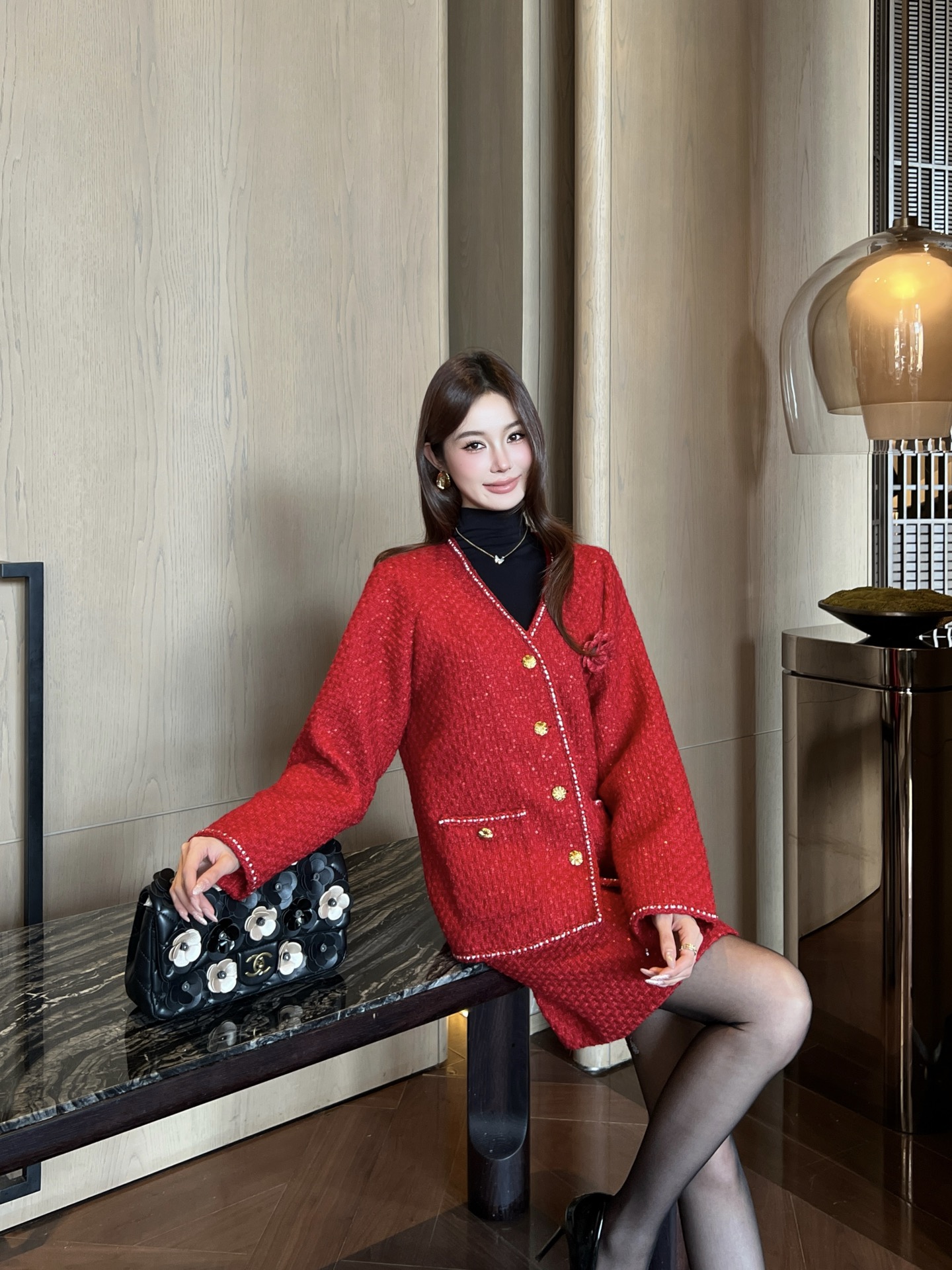 Chan 26fw A-line woven skirt