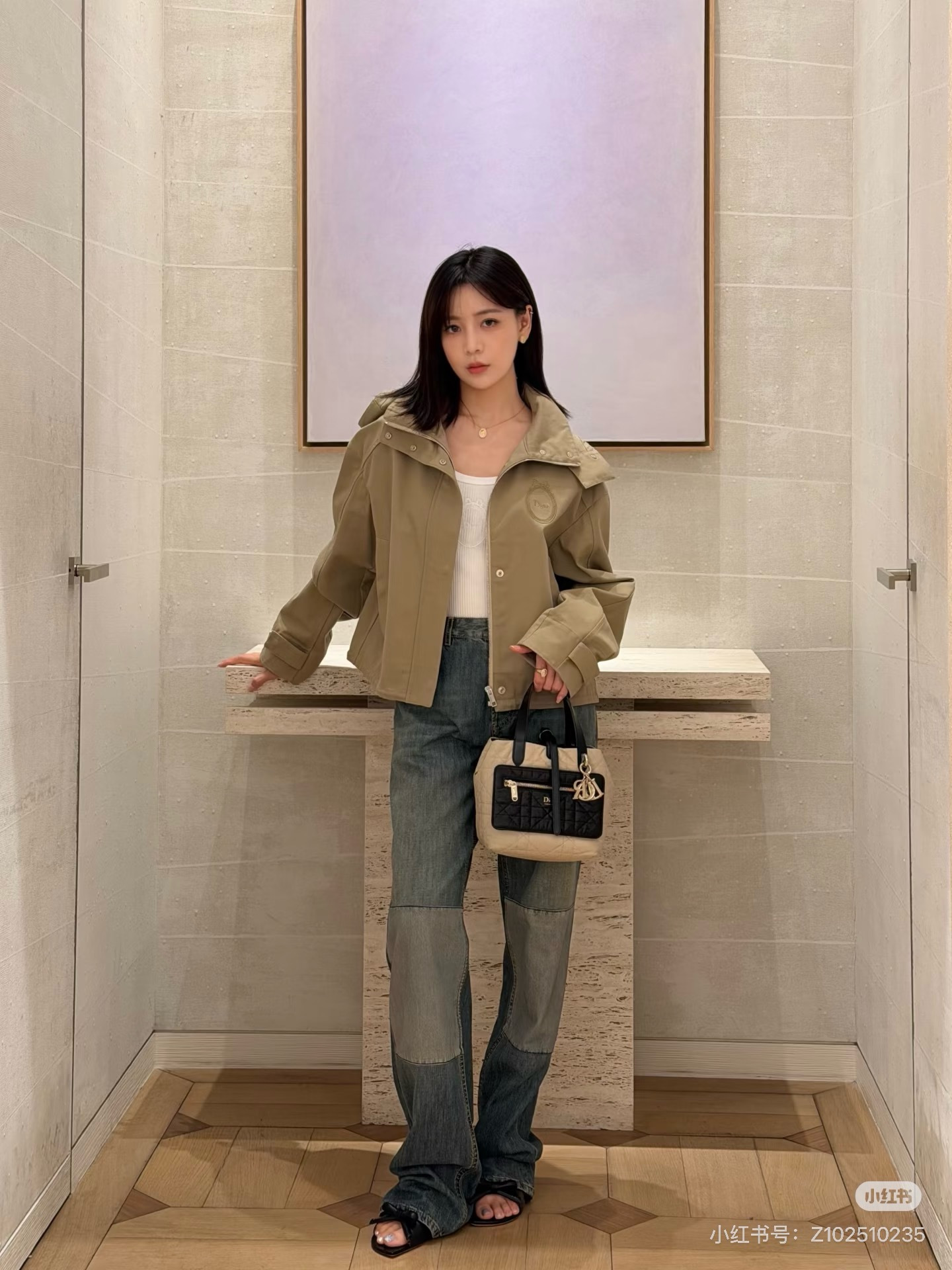 CD 26fw hooded cropped trench coats