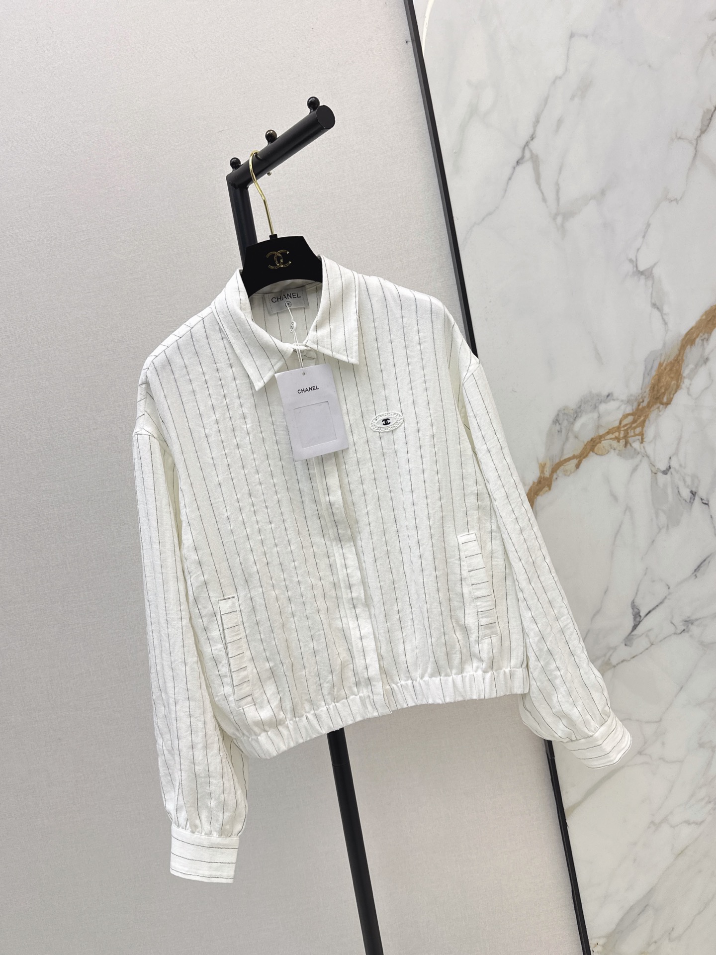 Chan 26fw stripe shirt jacket