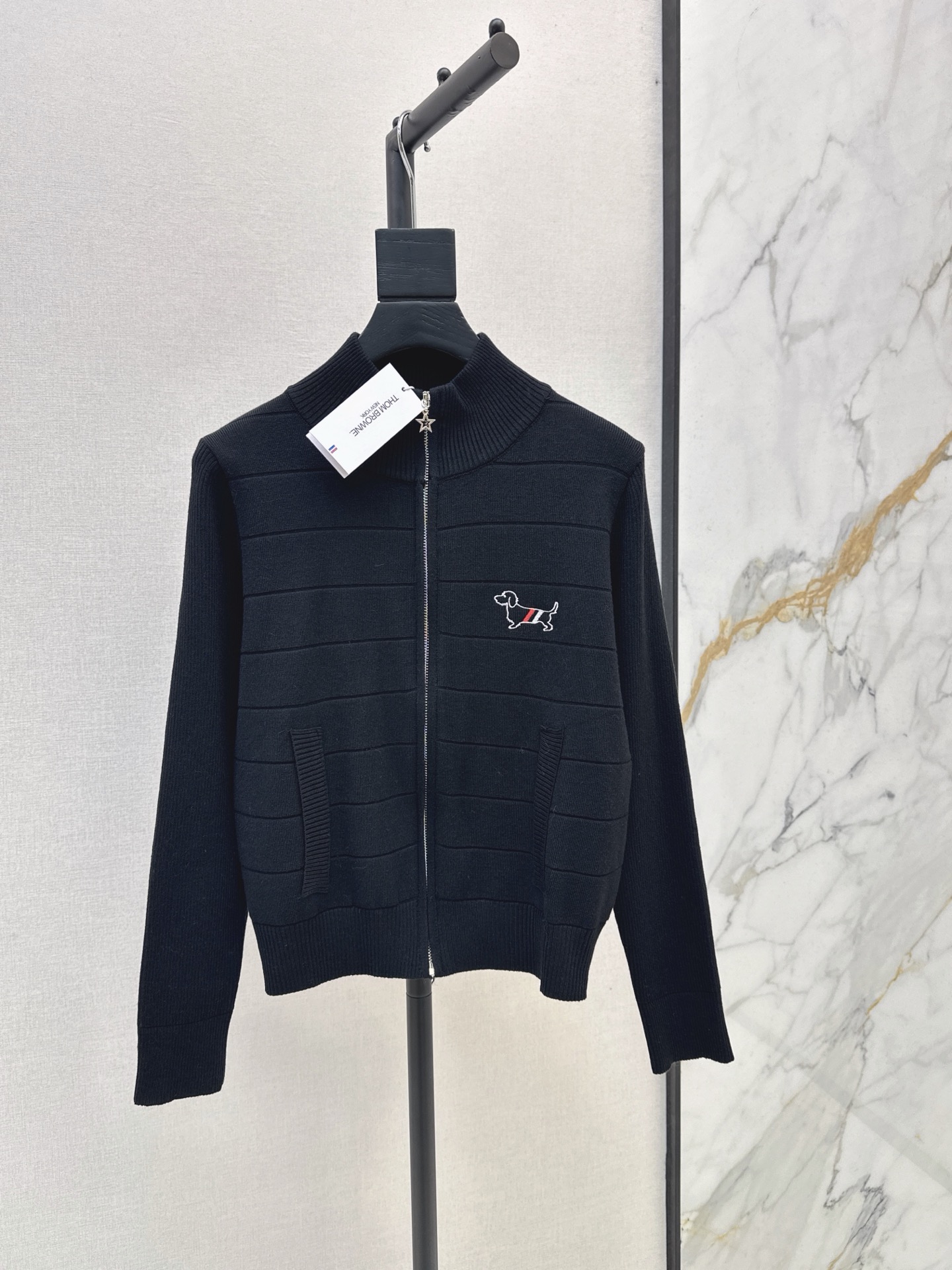Thom 26fw embroidery knit cardigan