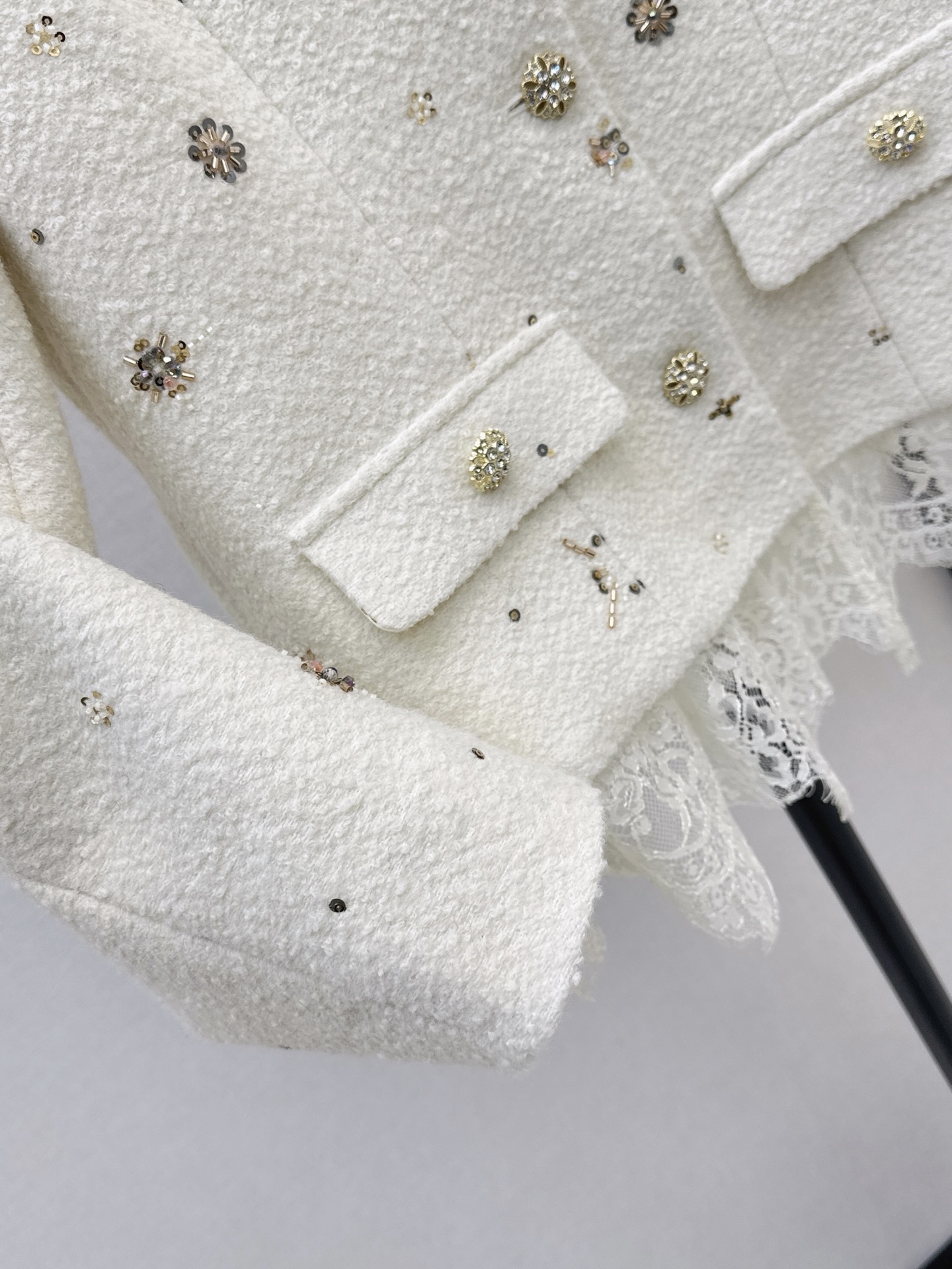 Chan 26fw lace contract woven jacket