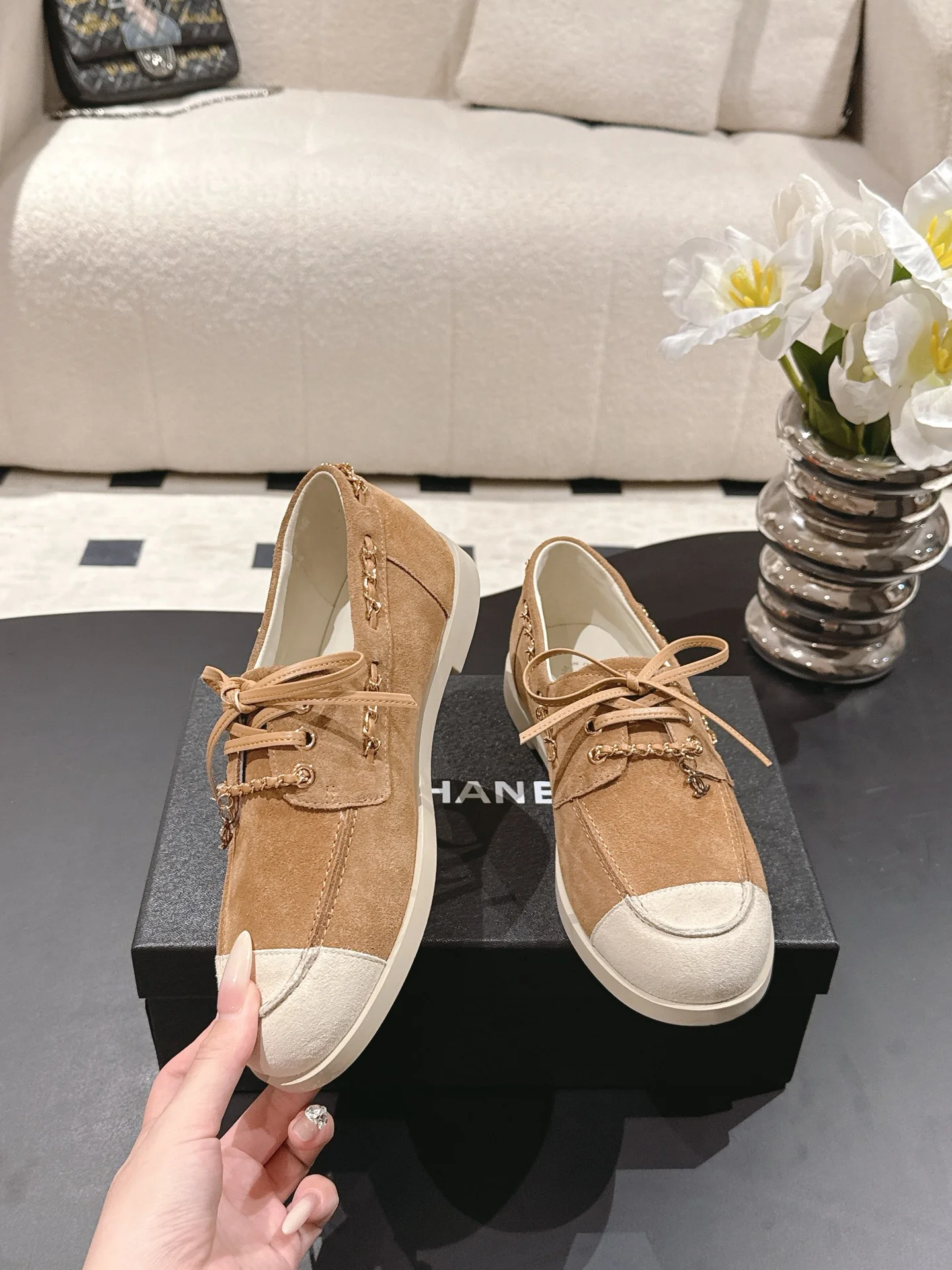 Chan 25fw suede loafers