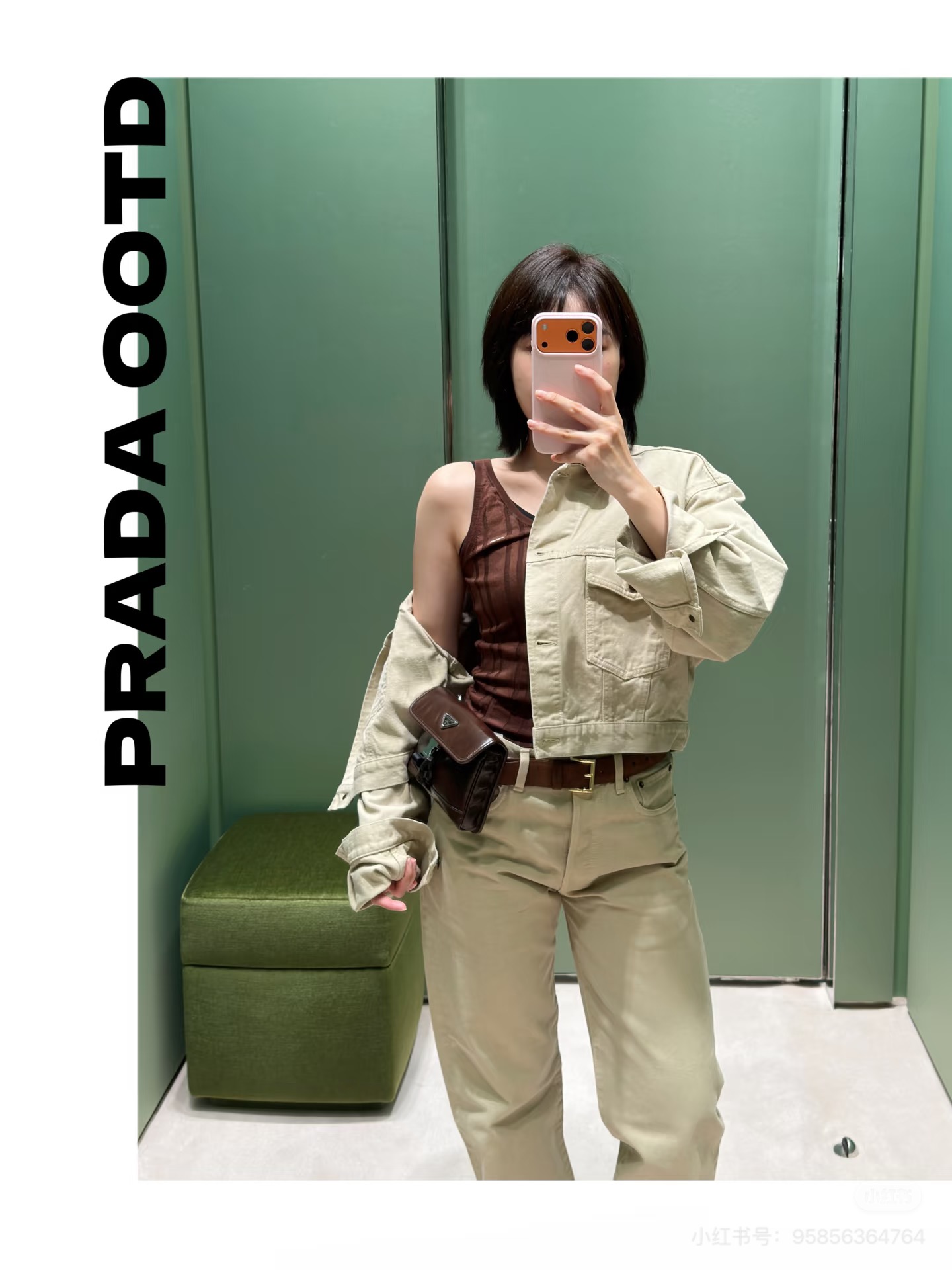 Pra 26fw cropped denim jacket