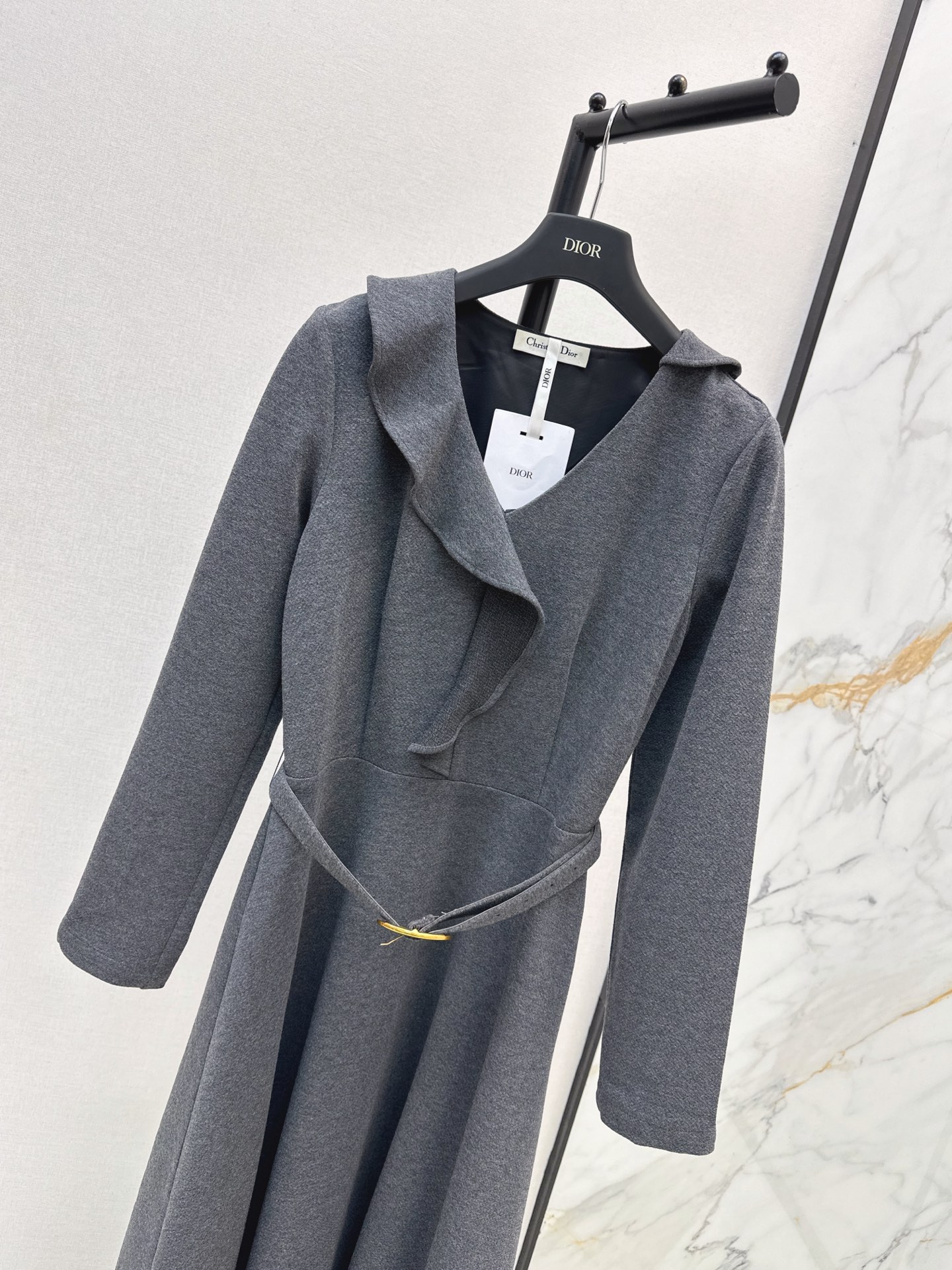 CD 26fw ruffle belted dress
