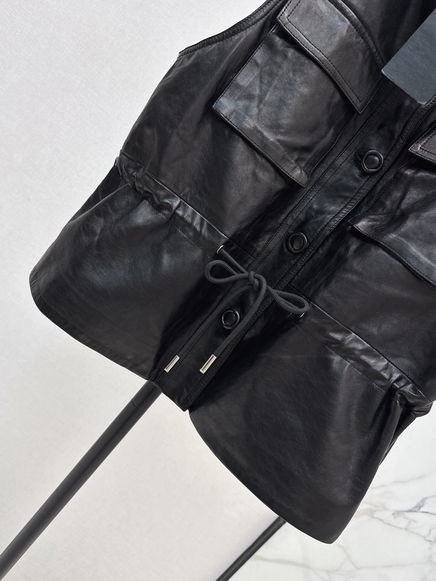 Sain 26fw leather vest jacket