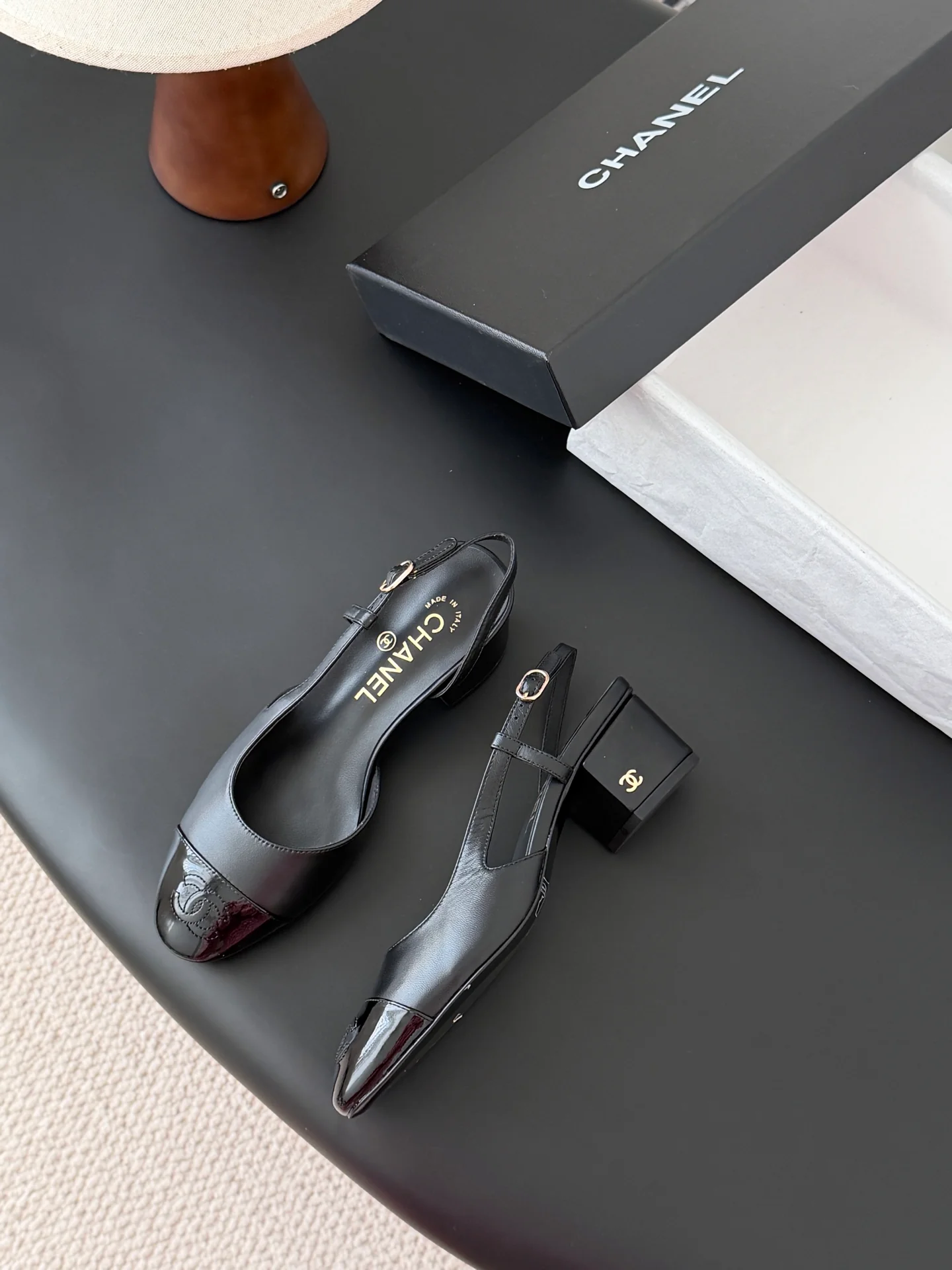 Chan 25fw slingback chunky mary jane shoes