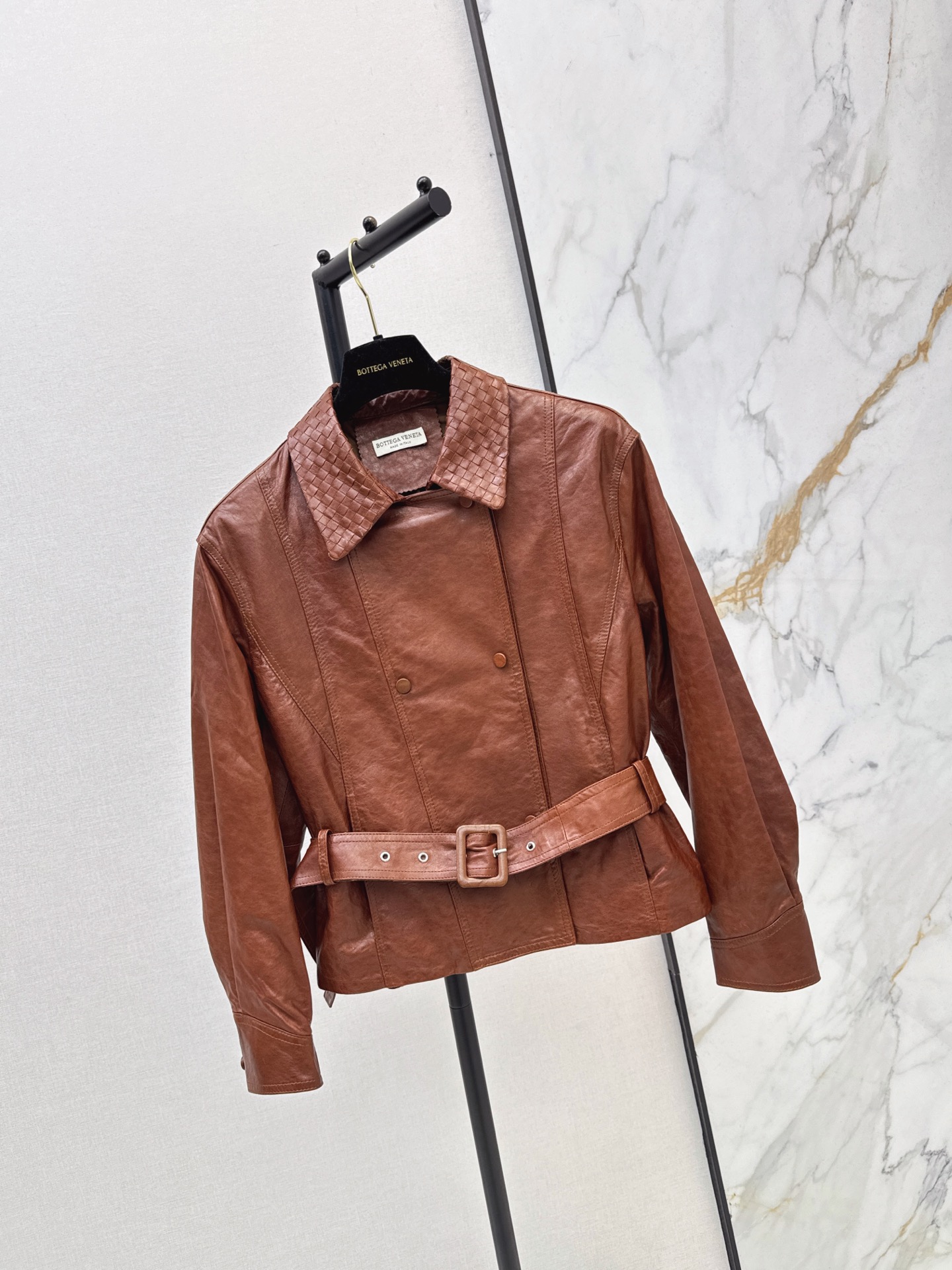 Bott 26fw belted leather jacket