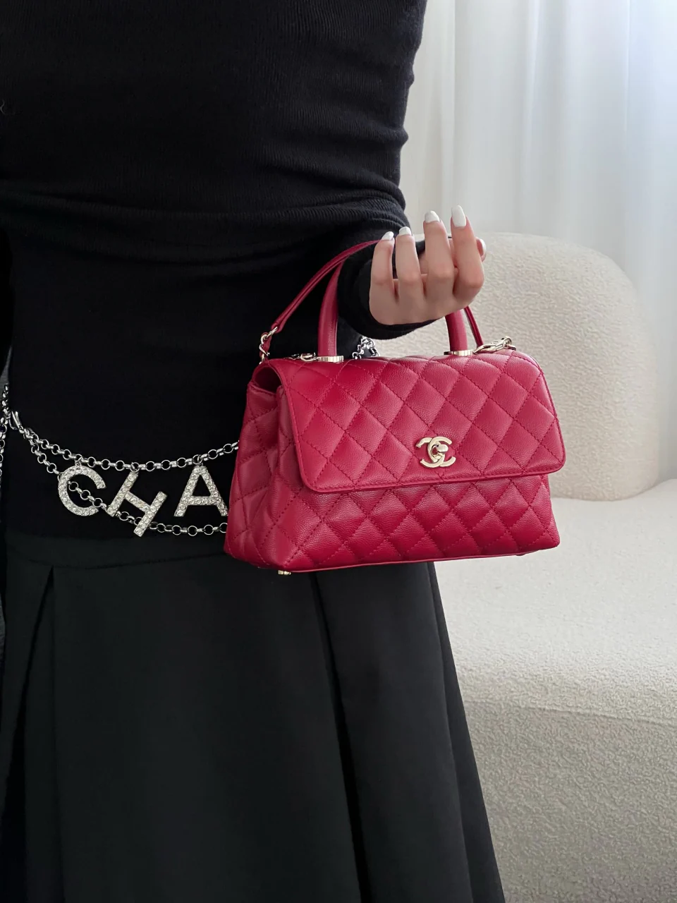 Chan coco handle bag chain shoulder bag