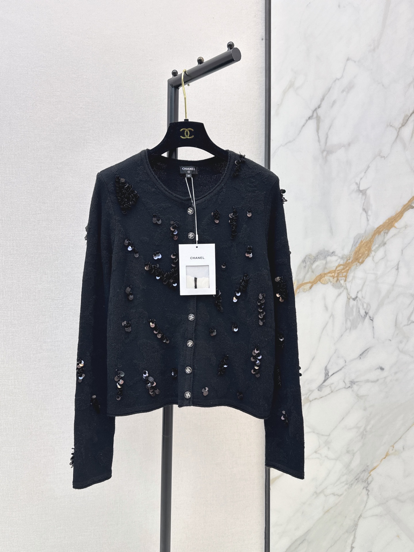 Chan 26fw sequin knit cardigan