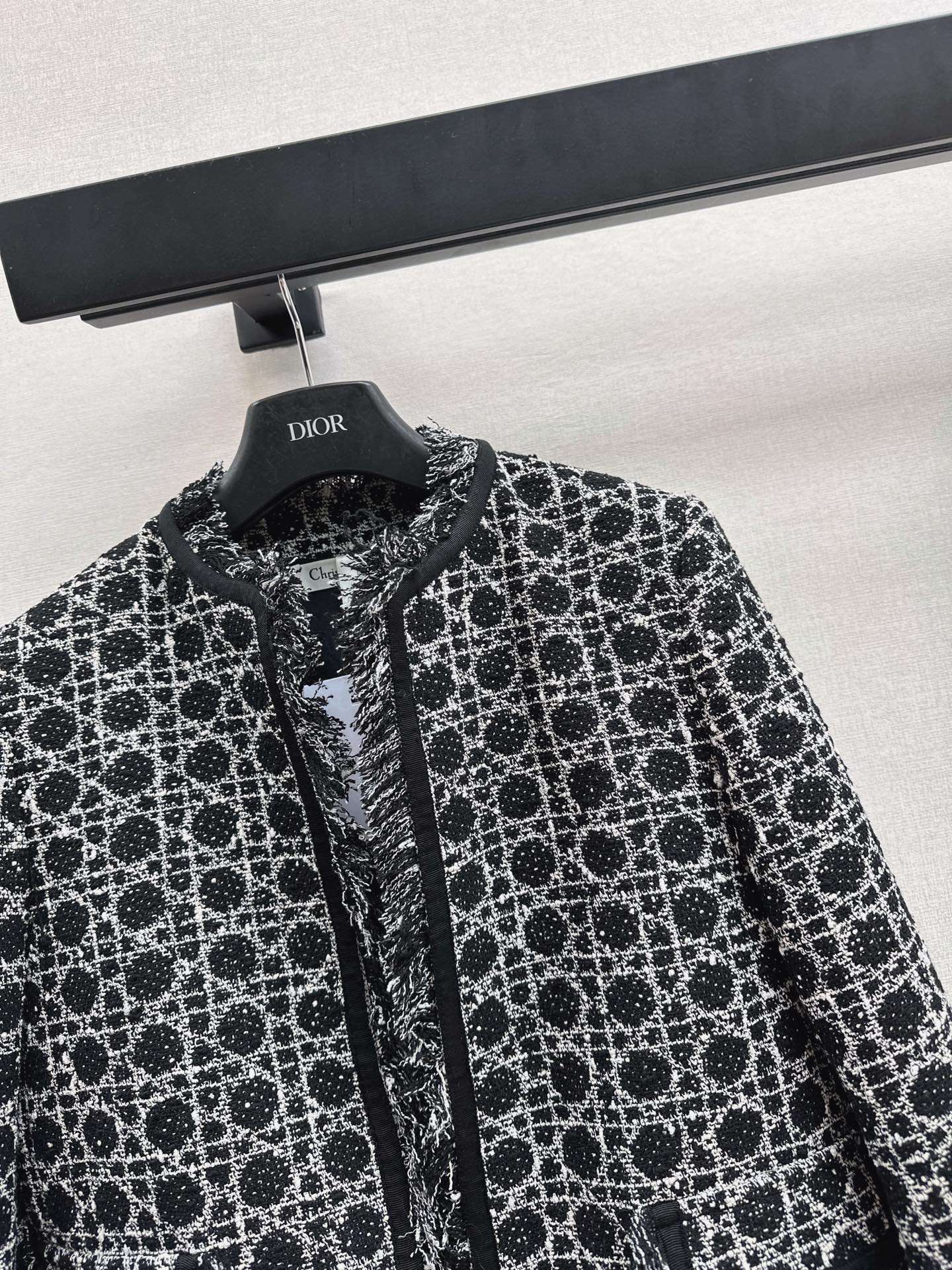CD 26ss check woven tweed jacket