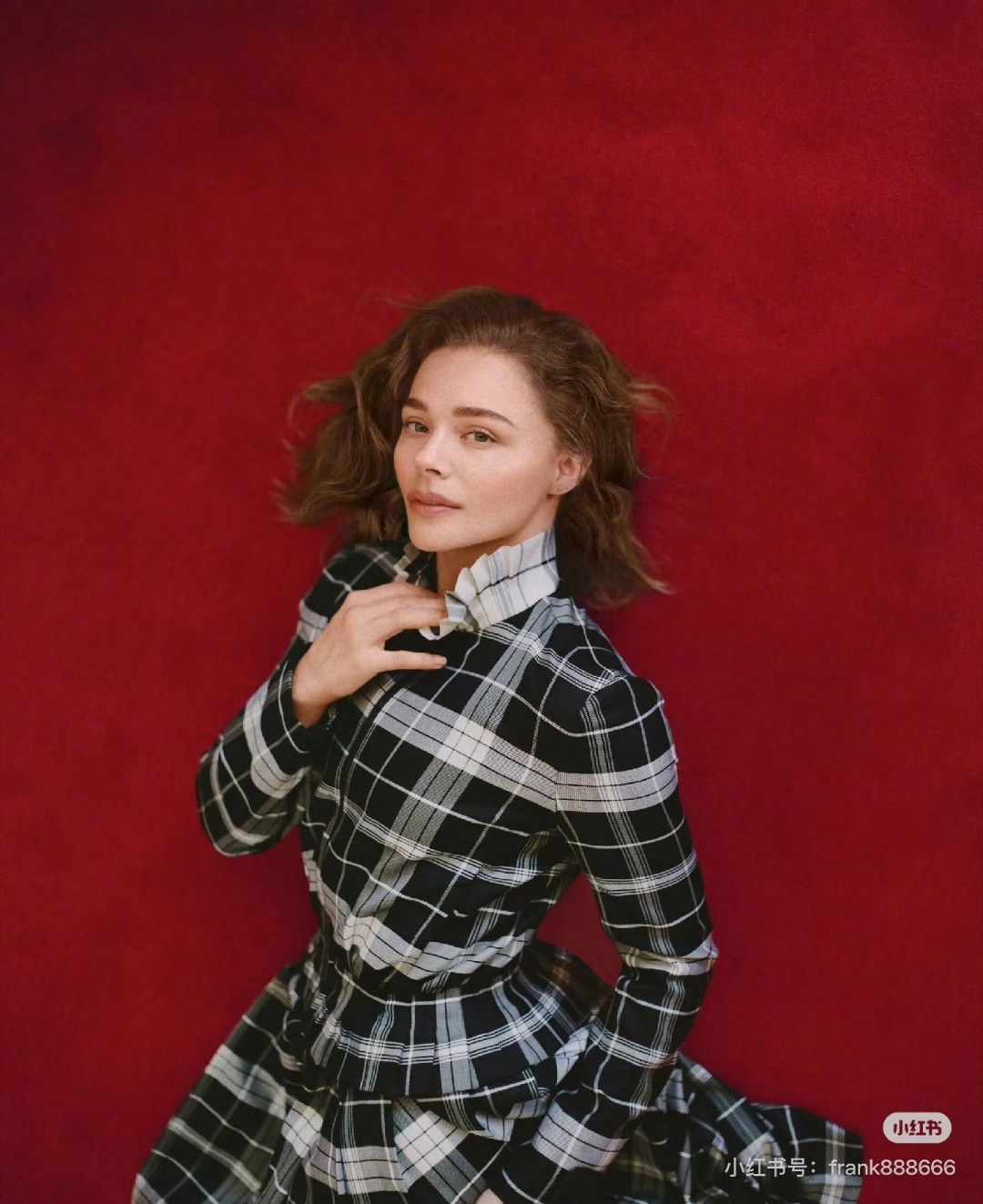 Loui 26fw check cropped jacket