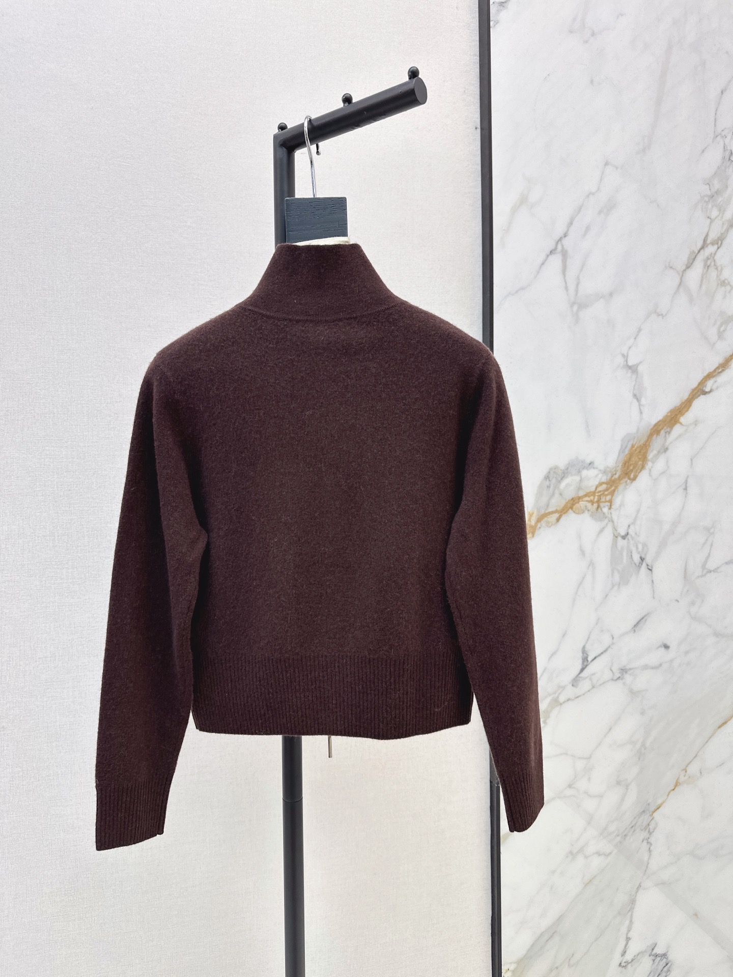 Brun 26fw stand collar knit cardigan