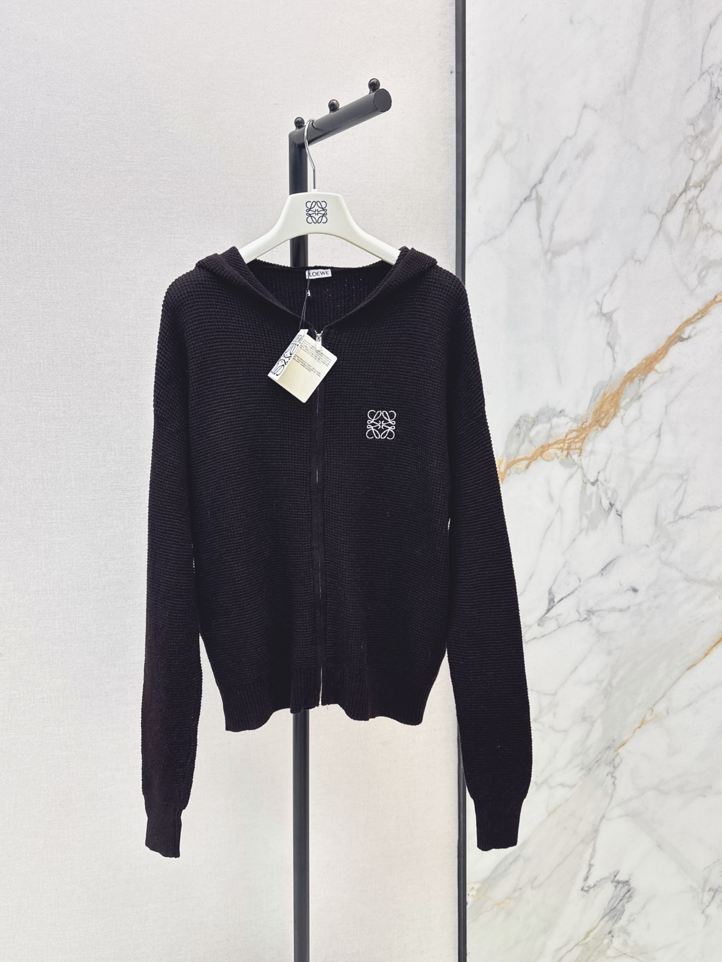 Loe 26fw hooded knit jacket