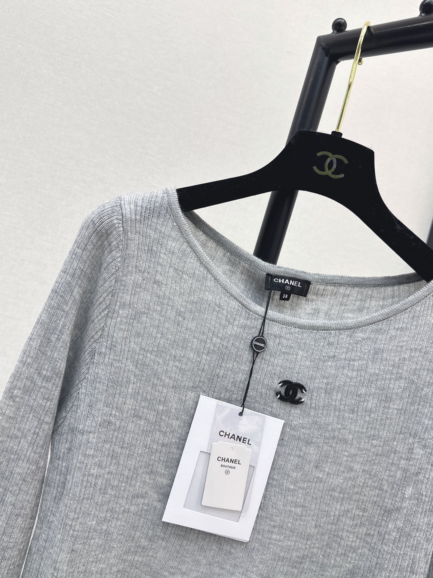 Chan 26fw lace trim knitwear