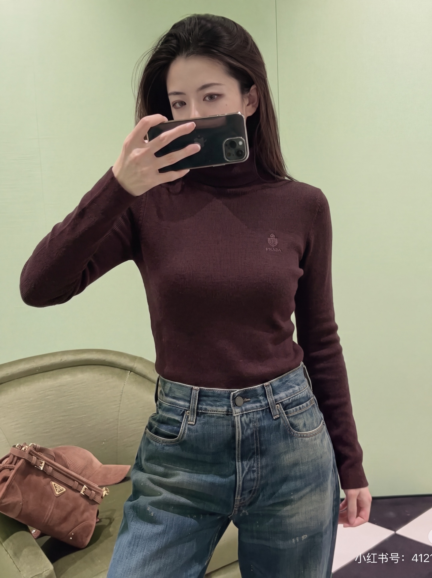 Pra 26fw knit high neck basic tee