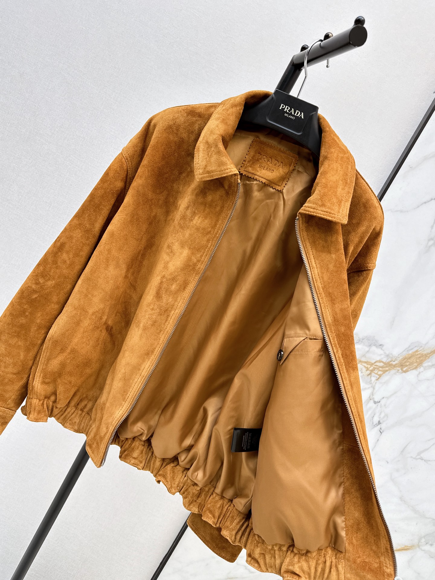 Pra 26fw suede leather jacket