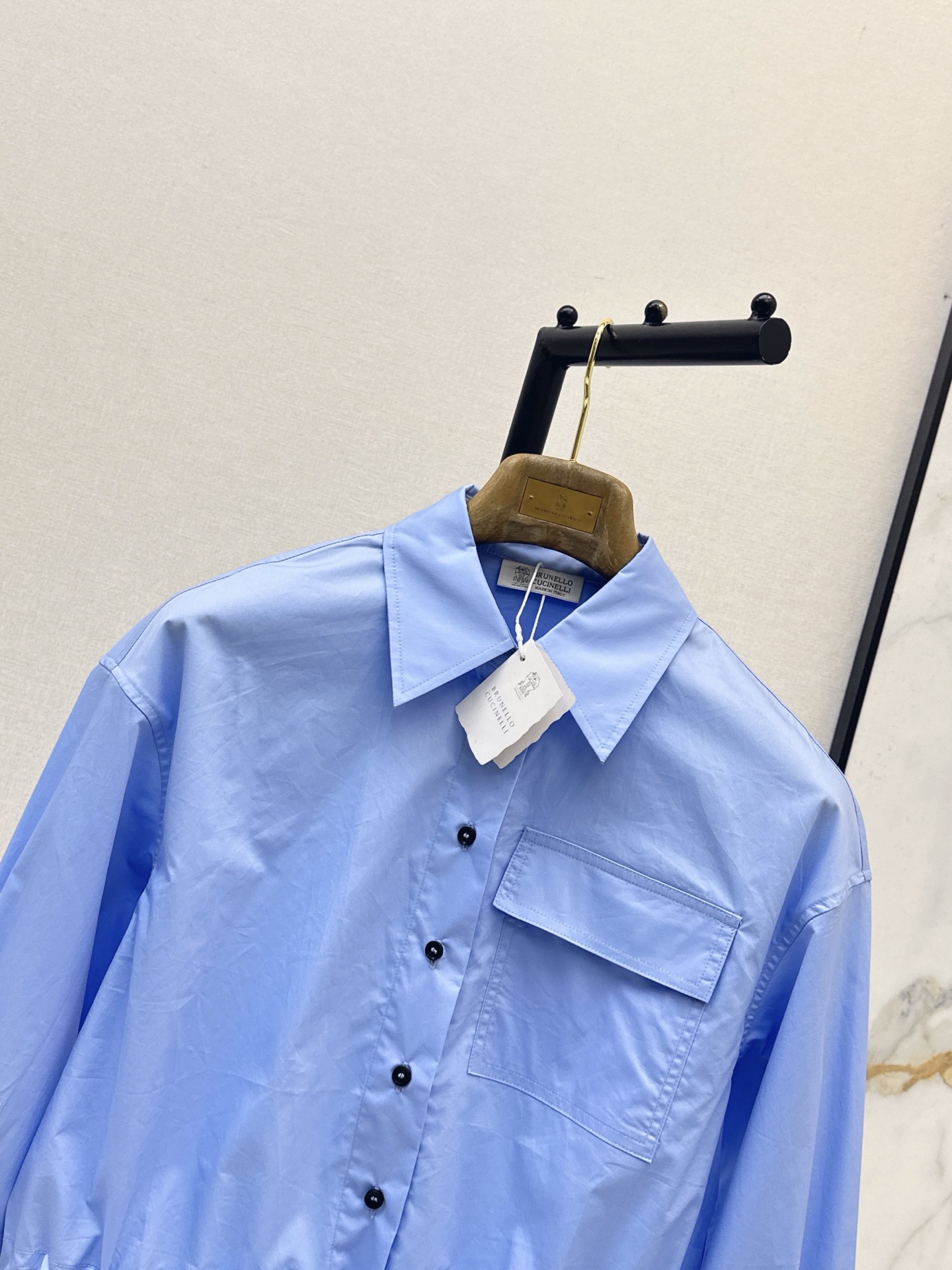Brun 26fw cropped drawstring shirt