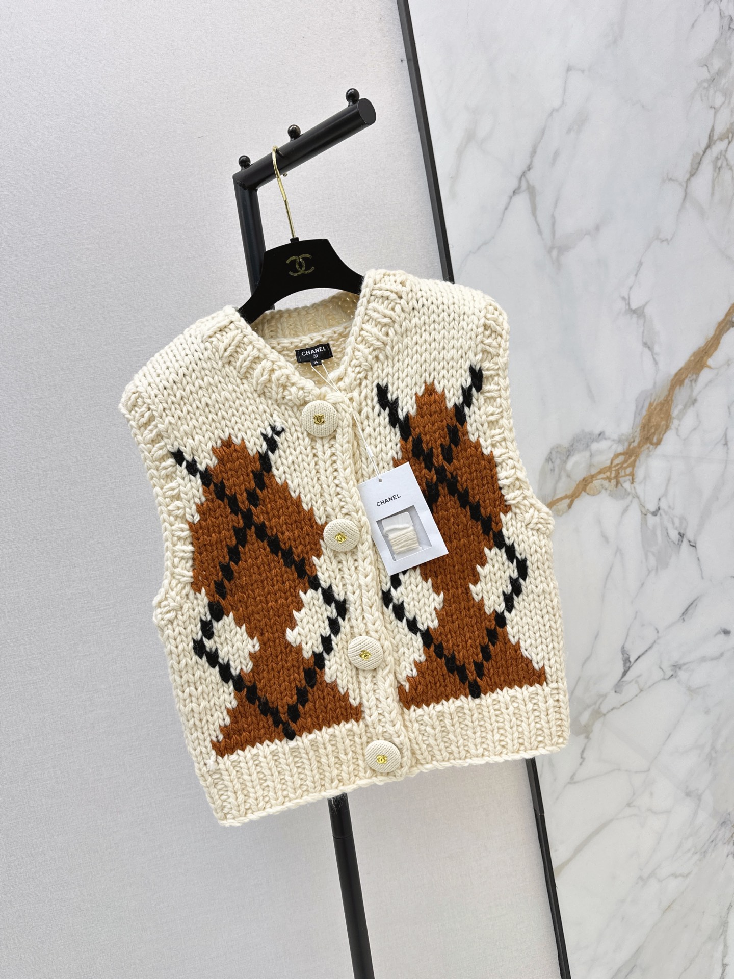 Chan 26fw jacquard knit vest