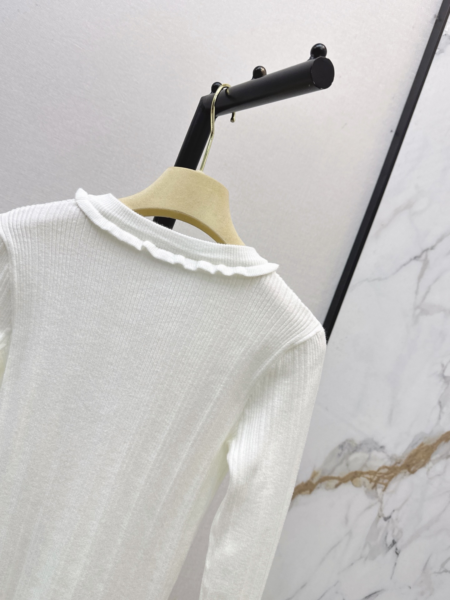 Miu 26fw slim-fit knit basic tee