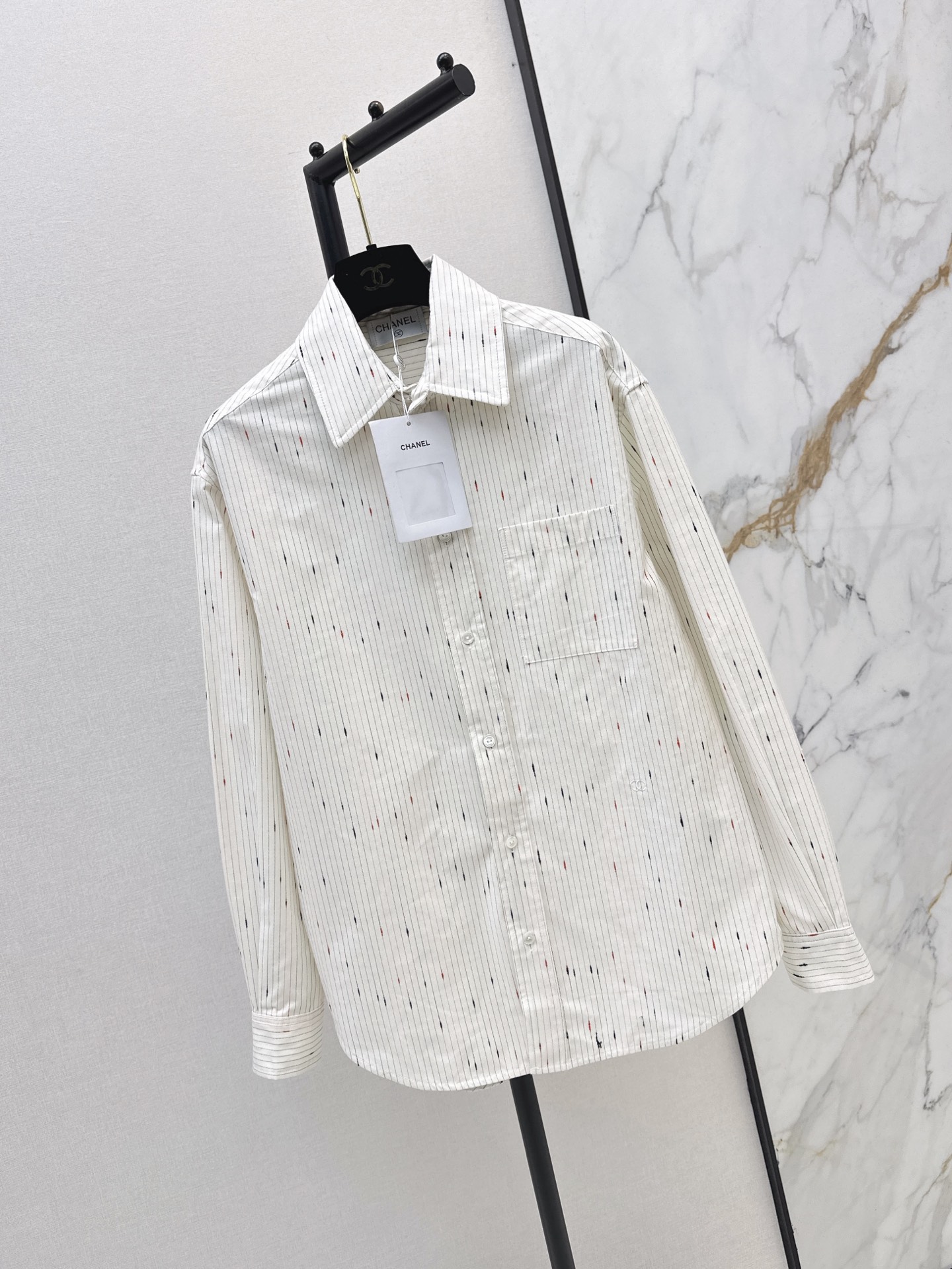 Chan 26fw stripe jacquard shirt