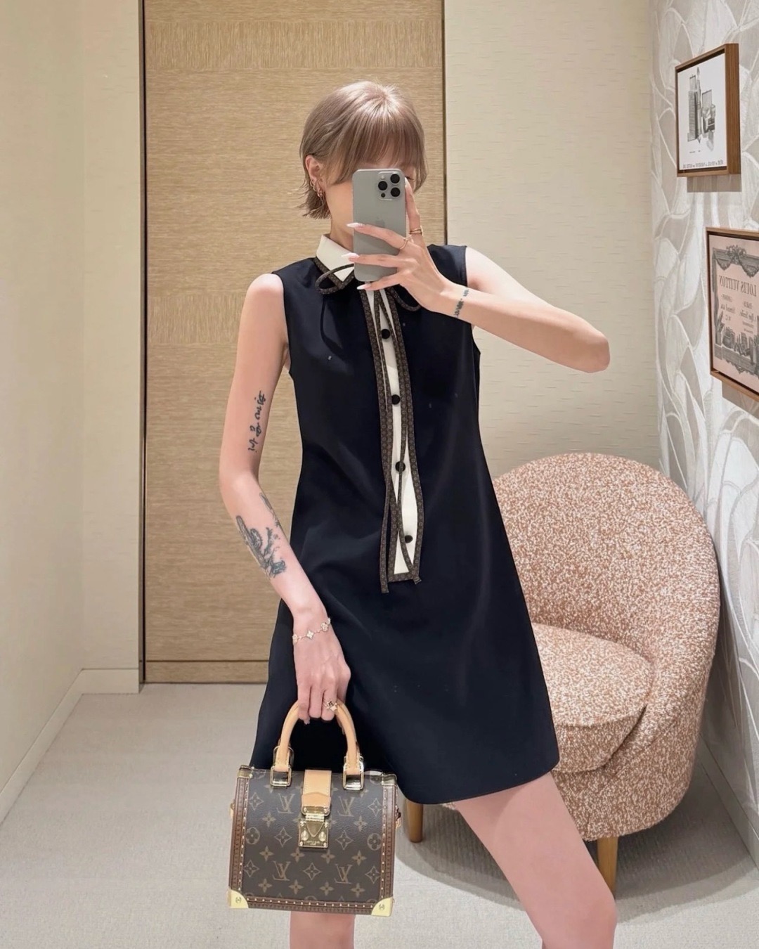Loui 26fw ribbon sleeveless dress