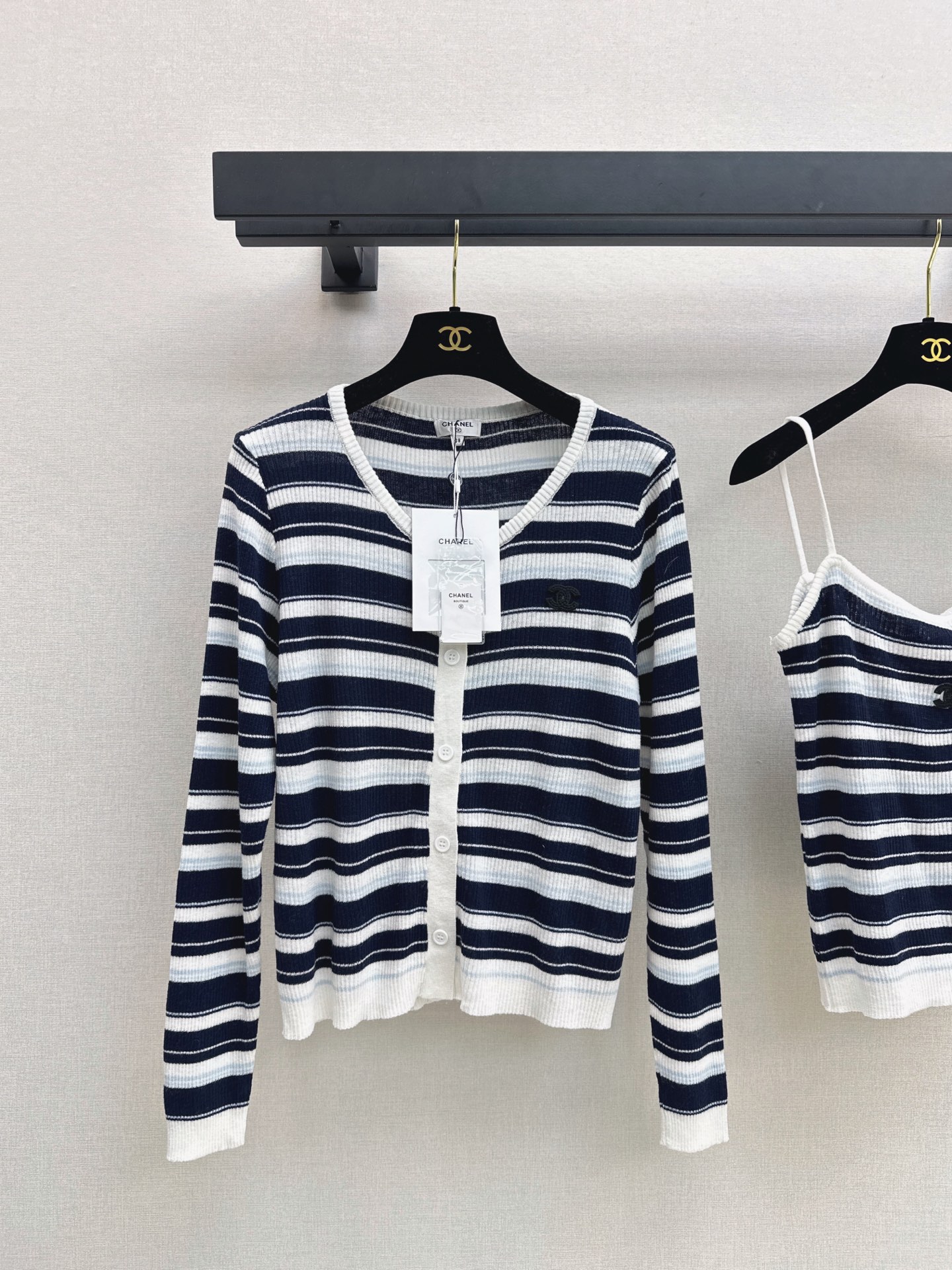 Chan 26fw knit camisole cardigan sets