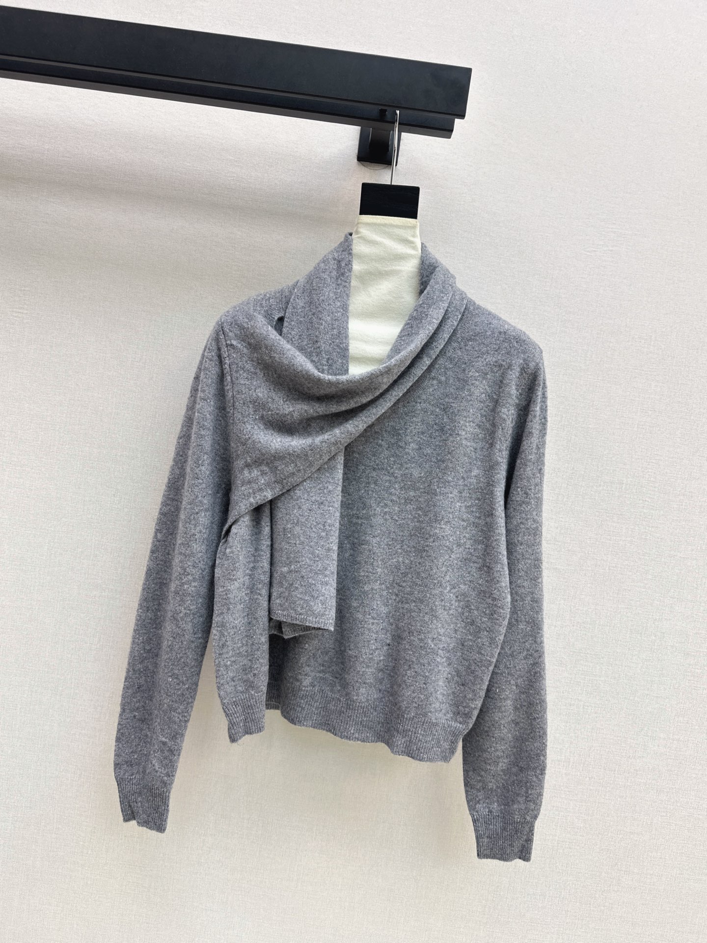 Row 26fw draped scarf-neck knit sweater