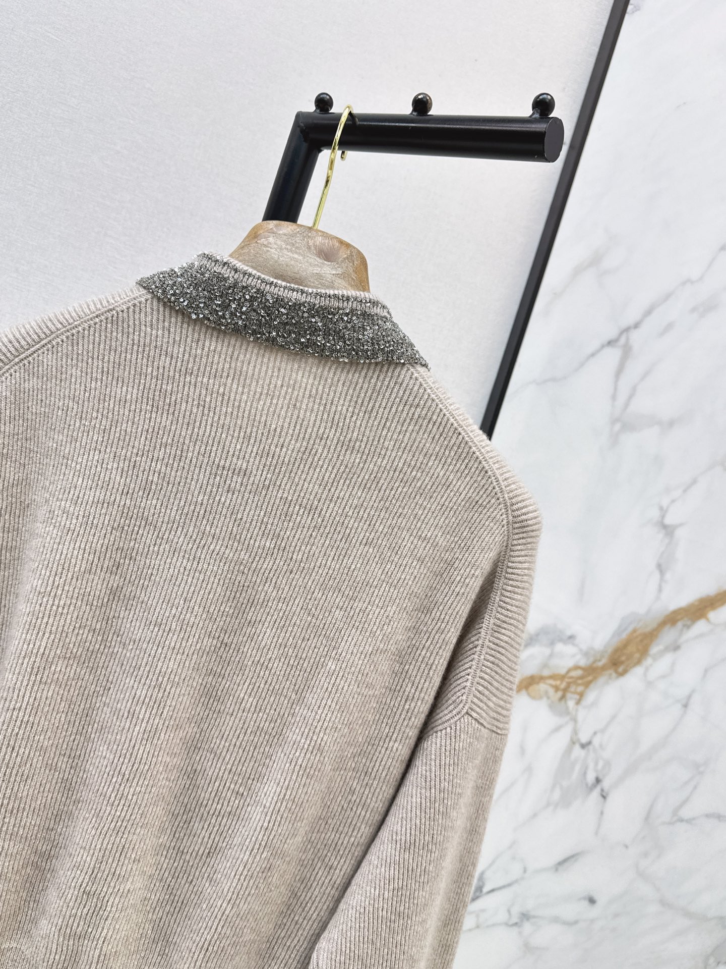 Brun 26fw beading knit cardigan