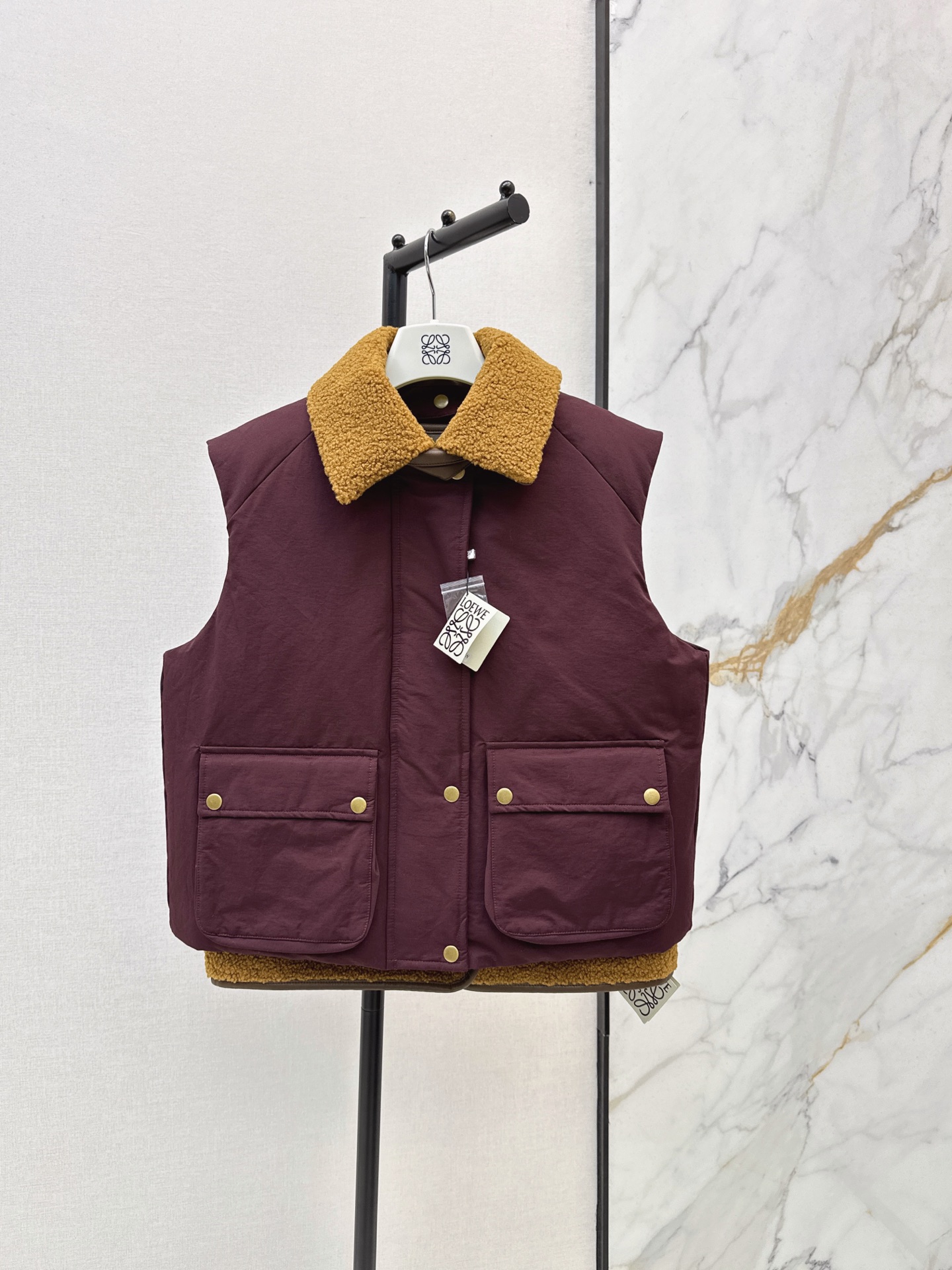 Loe 26fw tweed-fleece down vest