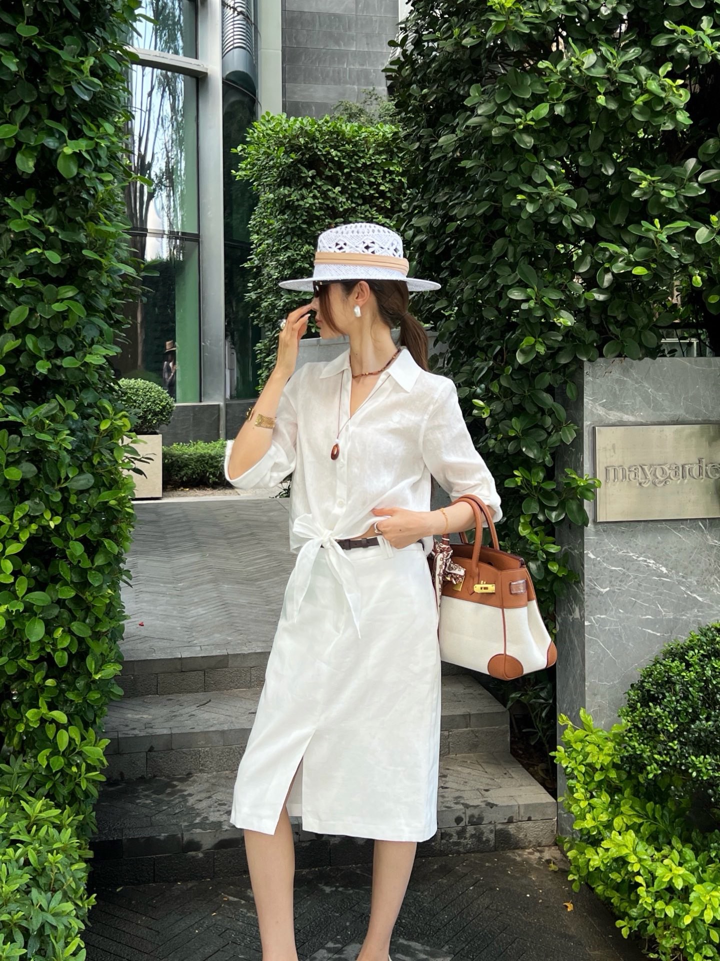 Pra 26ss belted skirt