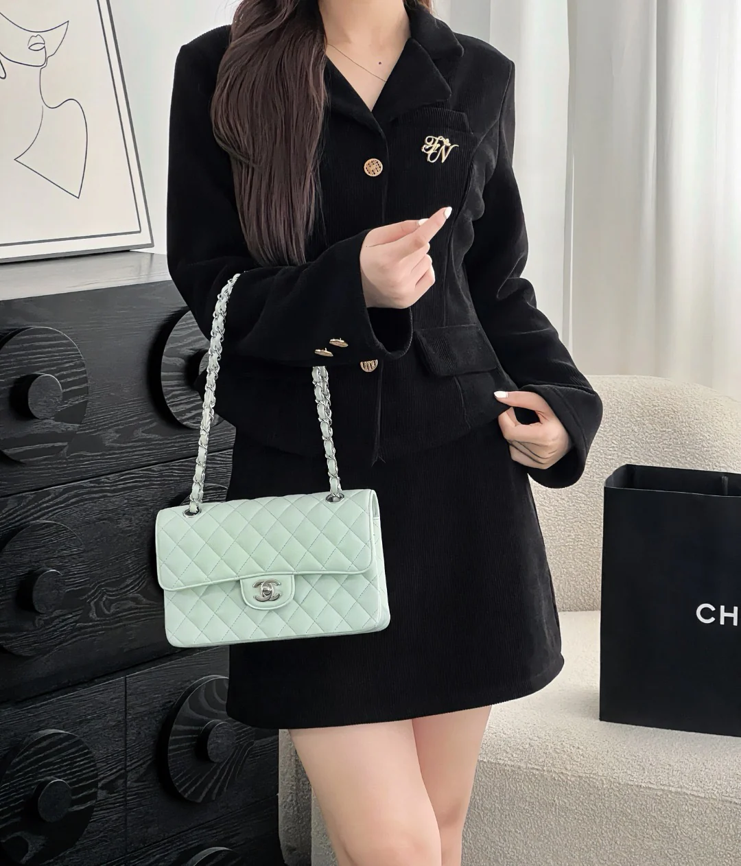 Chan cf23 chain shoulder bag