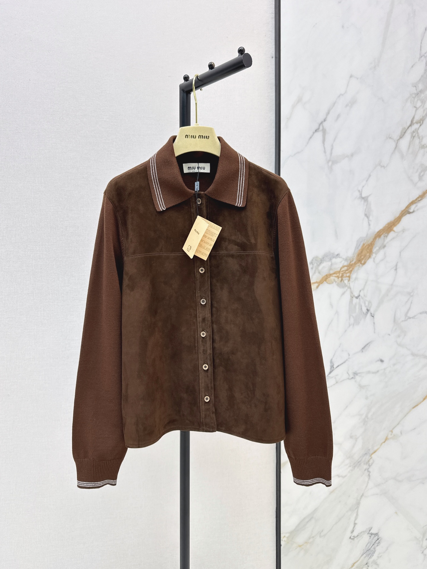 Miu 26fw suede fleece jacket