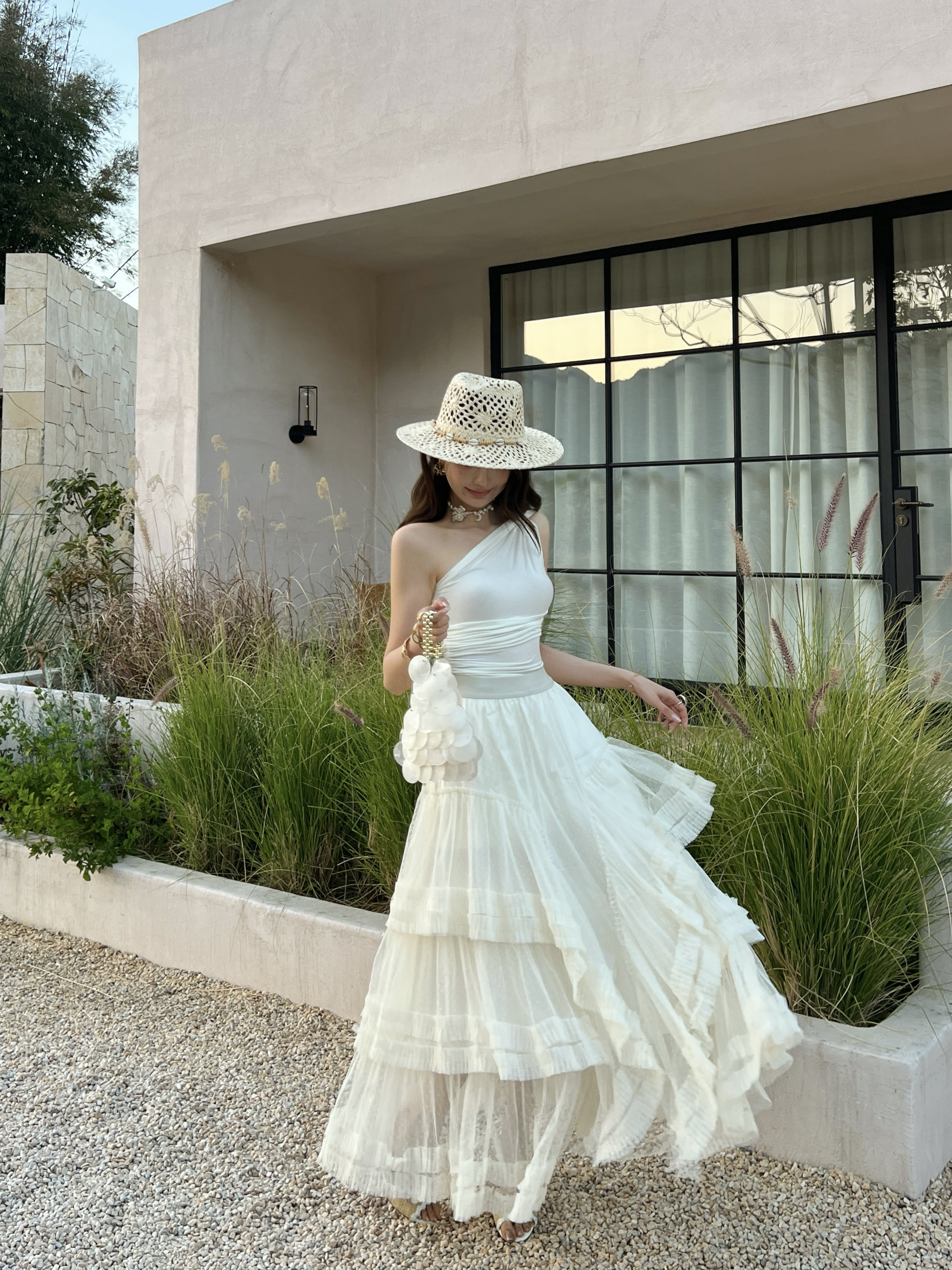 Chan 26ss mesh skirt